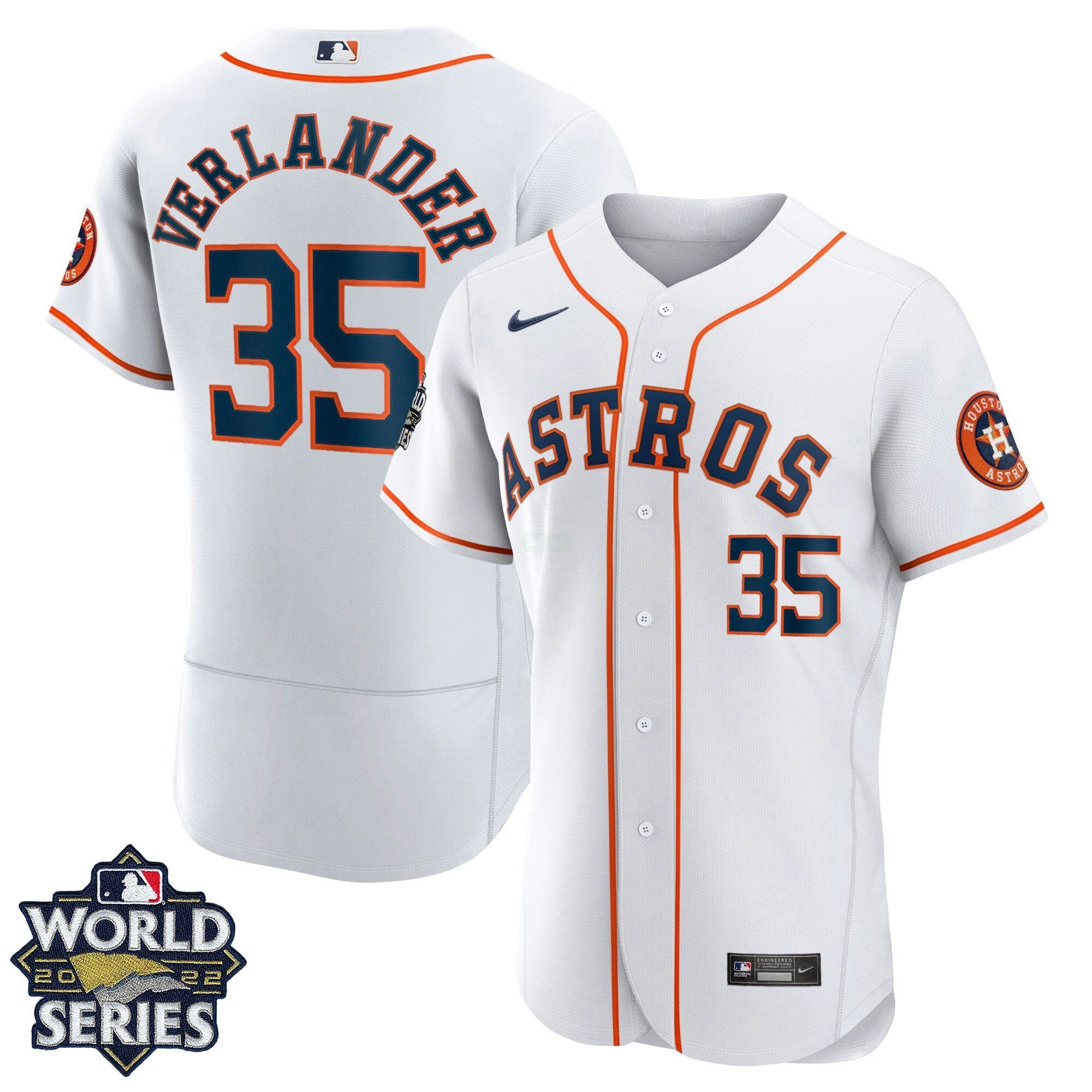 Camisa MLB Men’s Houston 2022 World Series Home Player Jersey – Branca