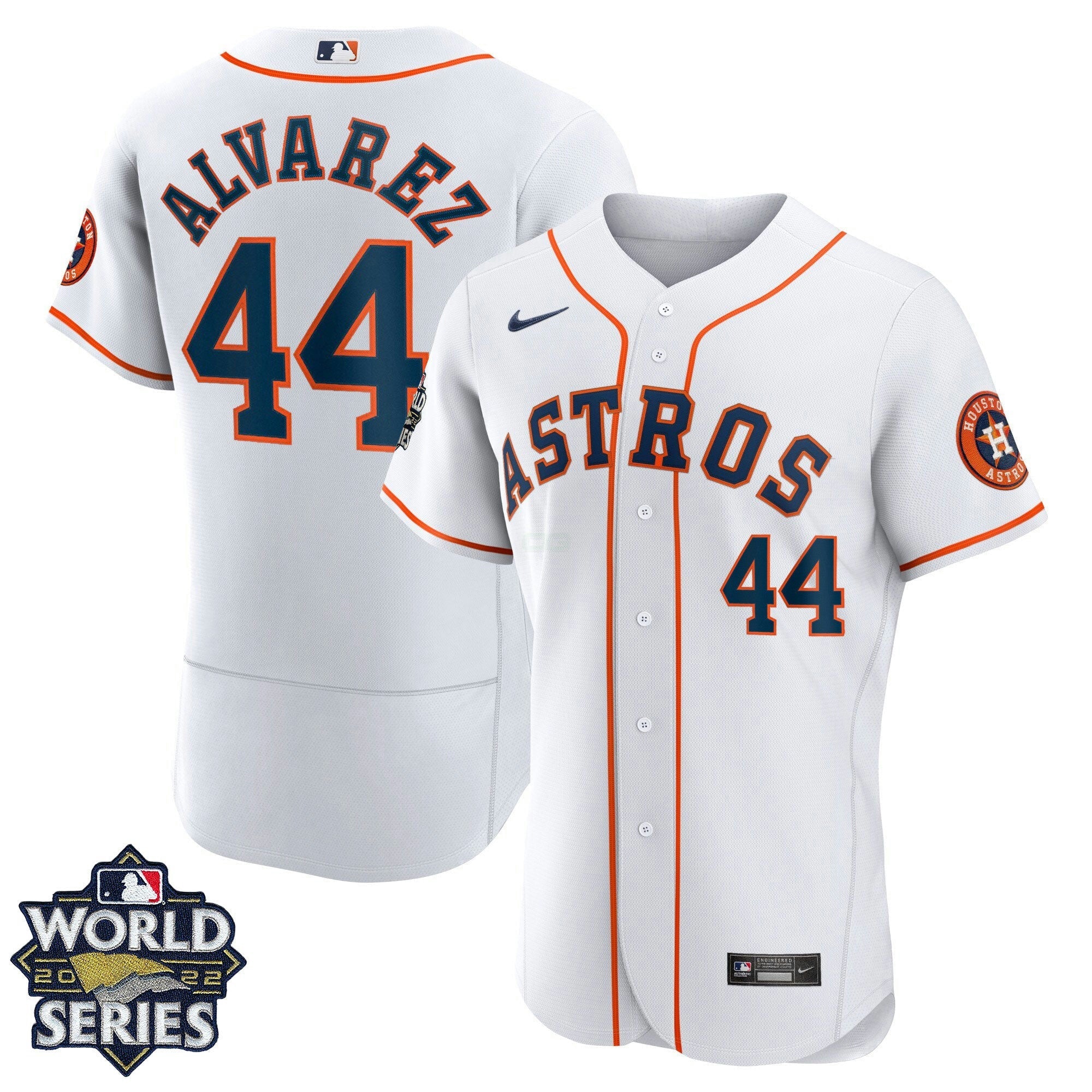 Camisa MLB Men’s Houston 2022 World Series Home Player Jersey – Branca