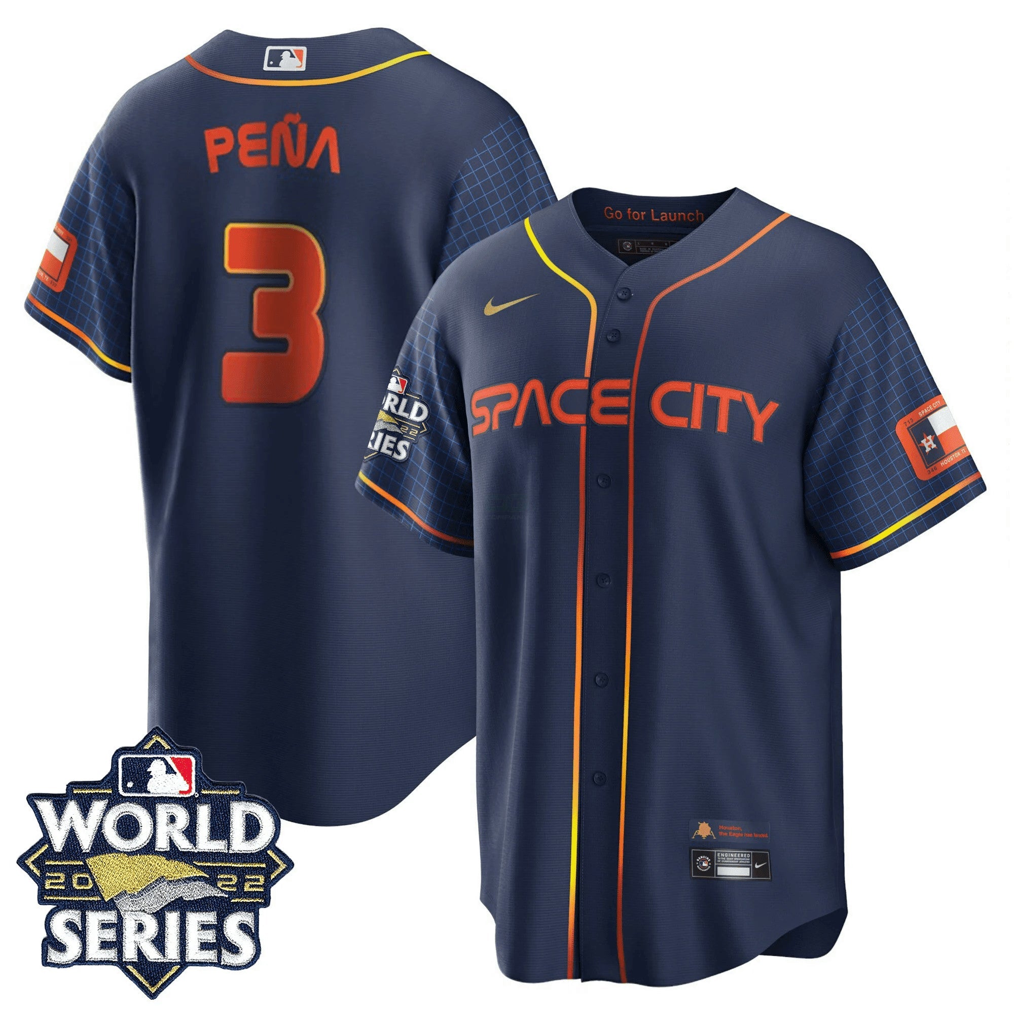 Camisa MLB Men’s Houston 2022 World Series Space City Player Jersey