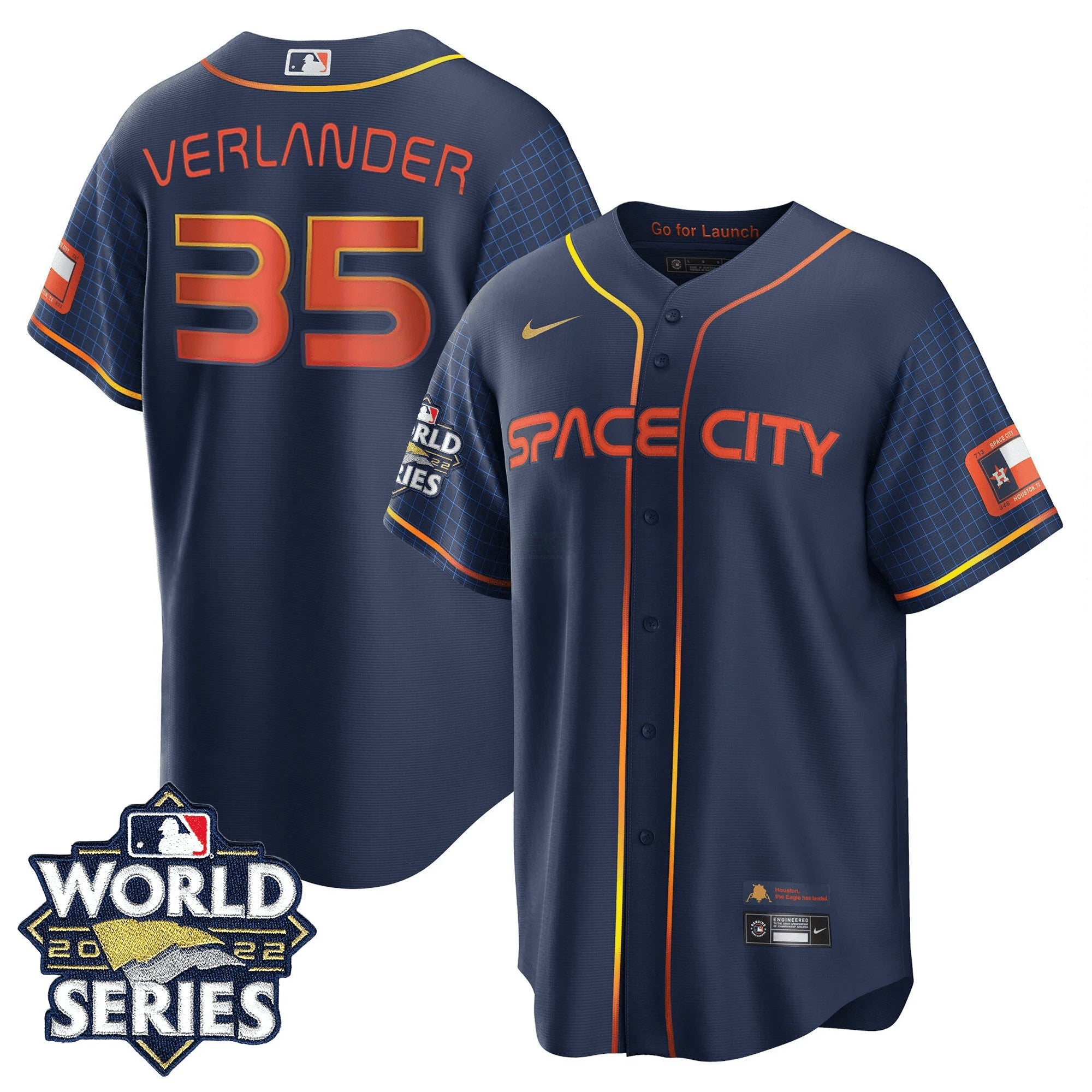 Camisa MLB Men’s Houston 2022 World Series Space City Player Jersey