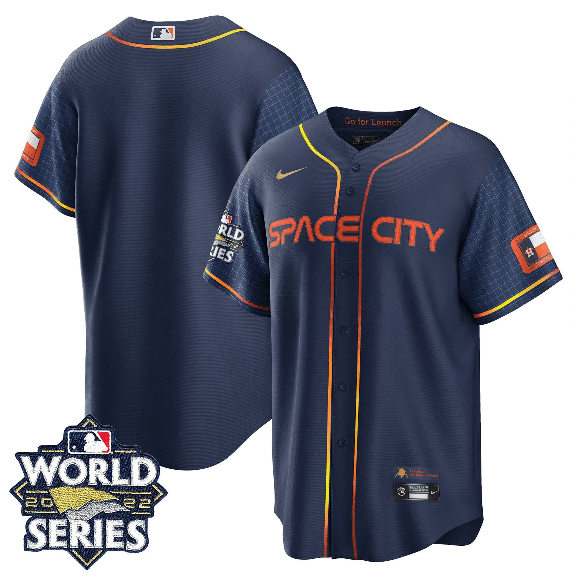 Camisa MLB Men’s Houston 2022 World Series Space City Player Jersey
