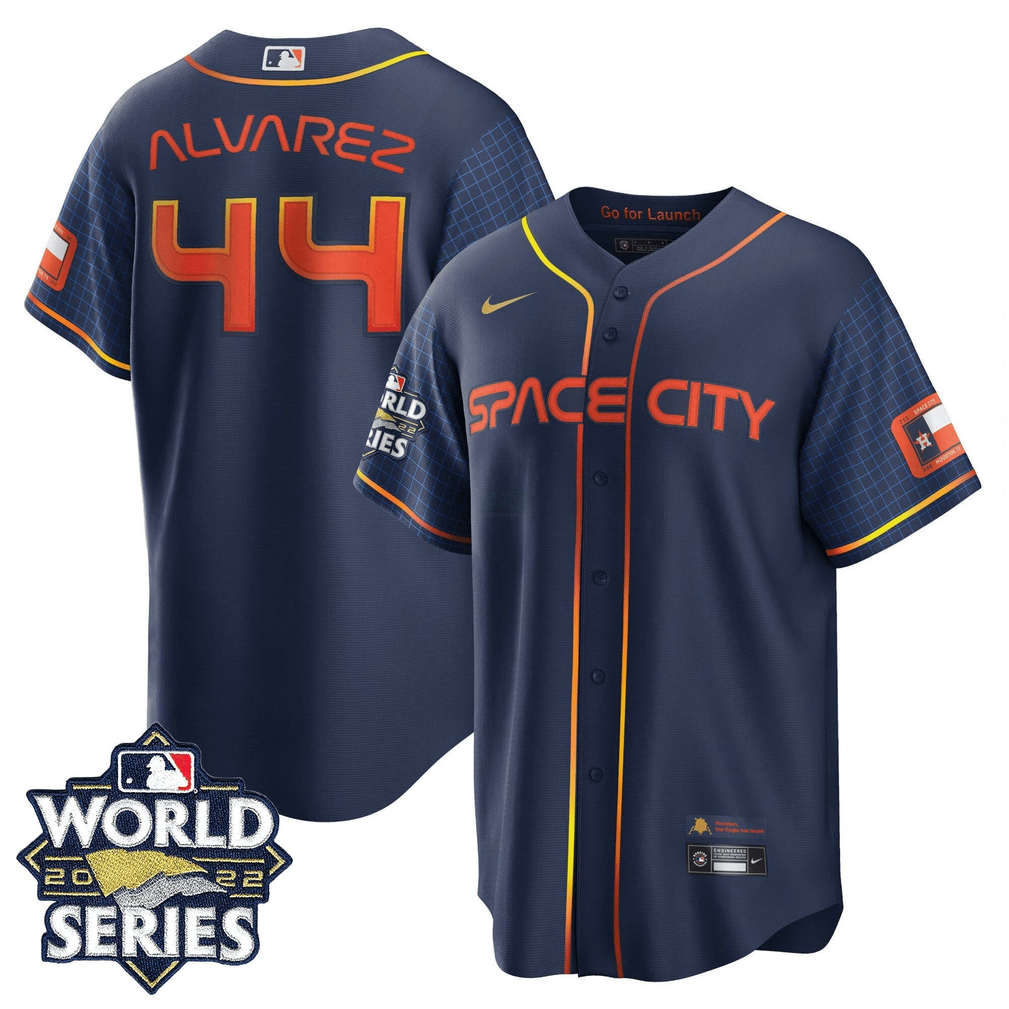 Camisa MLB Men’s Houston 2022 World Series Space City Player Jersey