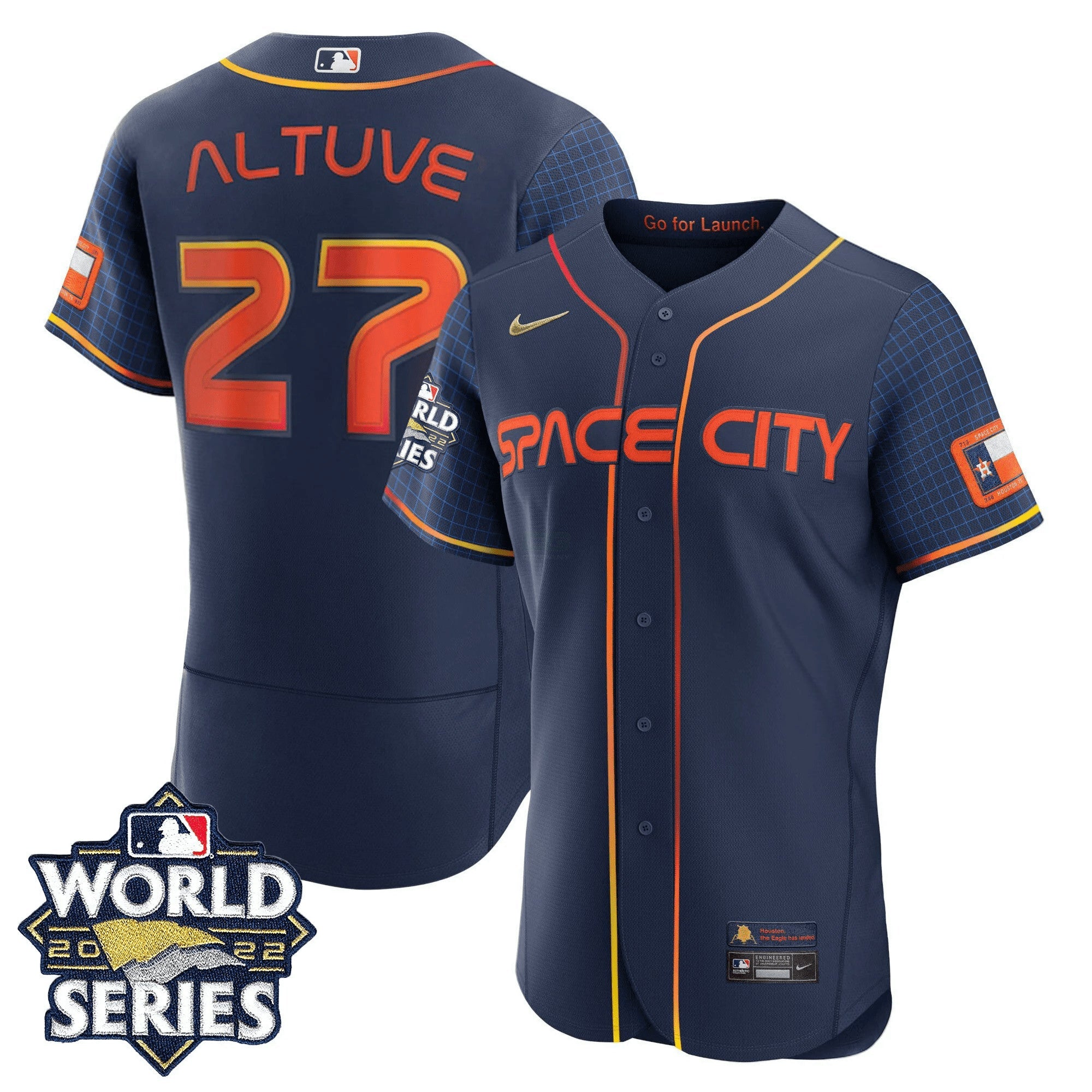 Camisa MLB Men’s Houston 2022 World Series Space City Player Jersey