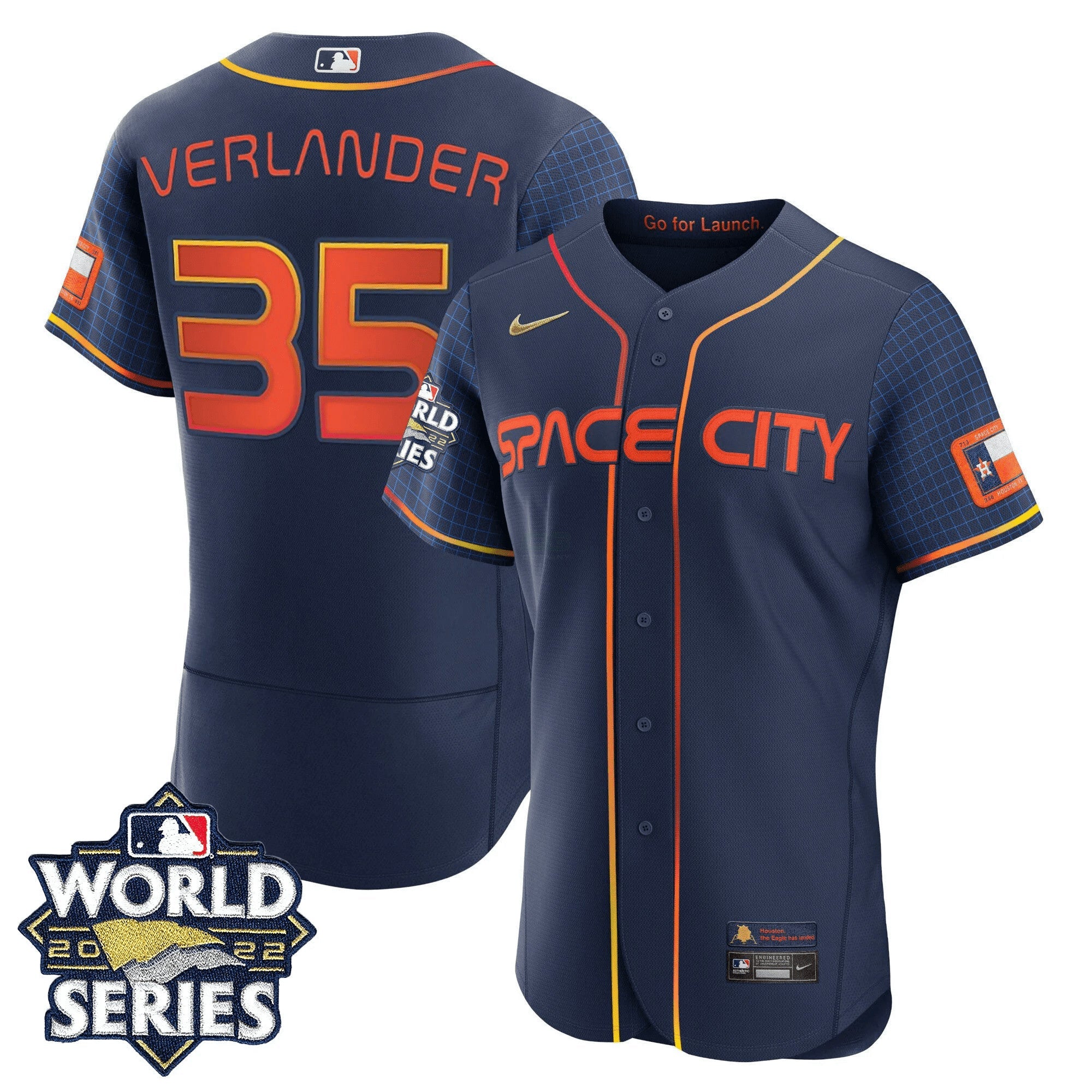 Camisa MLB Men’s Houston 2022 World Series Space City Player Jersey