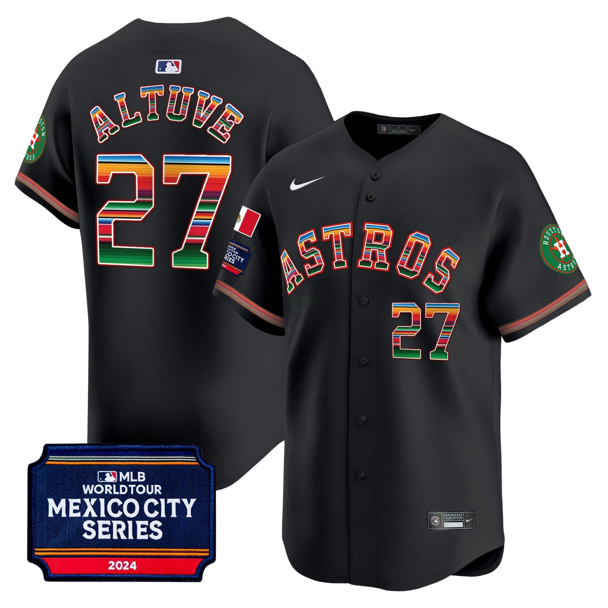Camisa MLB Men’s Houston 2024 Mexico City Series Patch Vapor Premier Limited Jersey