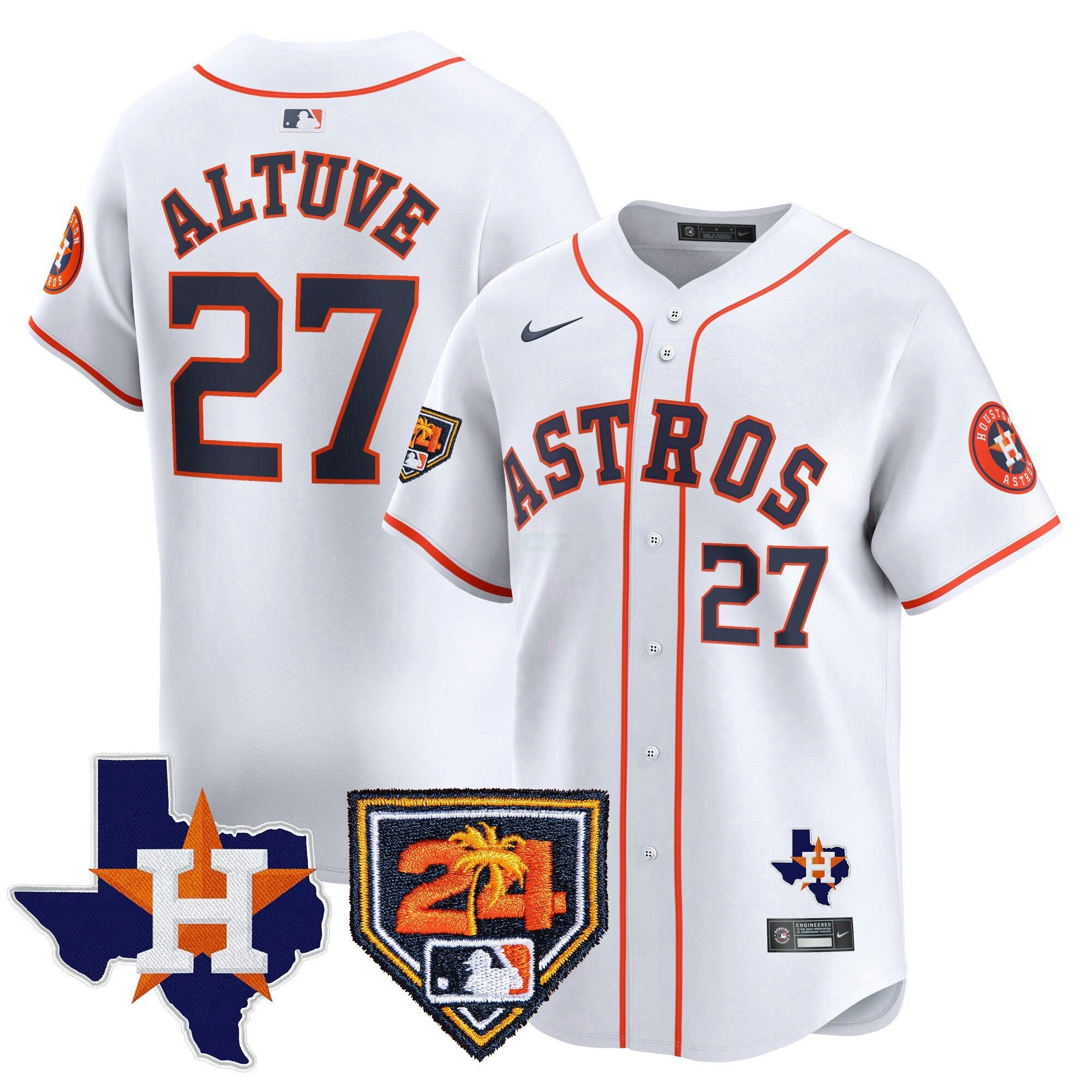 Camisa MLB Men’s Houston 2024 Spring Training & Texas Patch Vapor Premier Limited Jersey