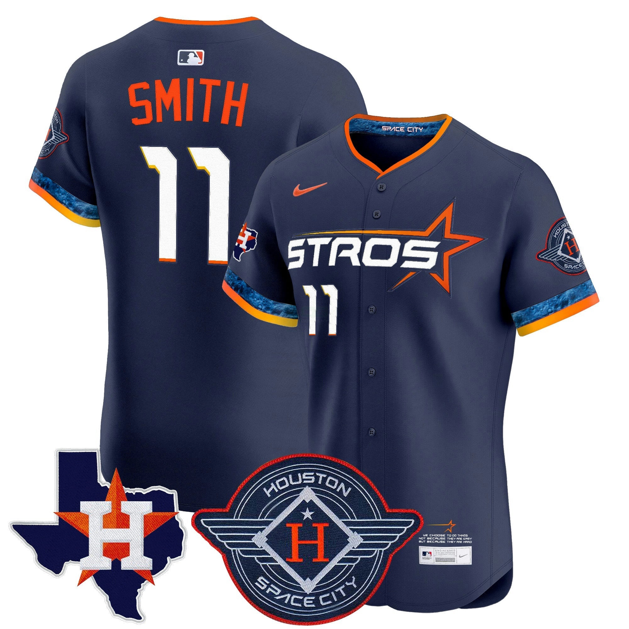 Camisa MLB Men’s Houston 2025 City Connect Texas Patch Vapor Premier Elite Jersey