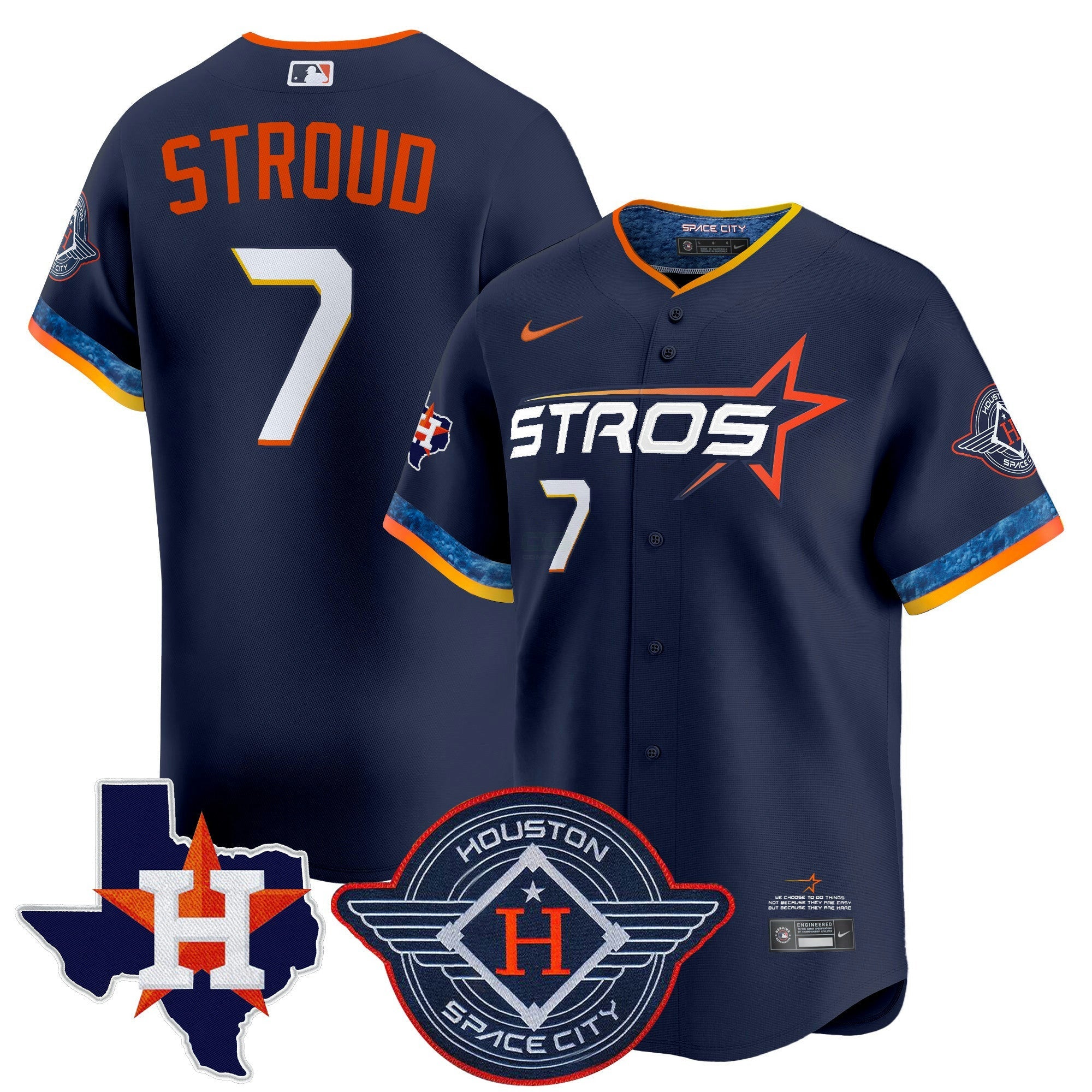 Camisa MLB Men’s Houston 2025 City Connect Texas Patch Vapor Premier Limited Jersey