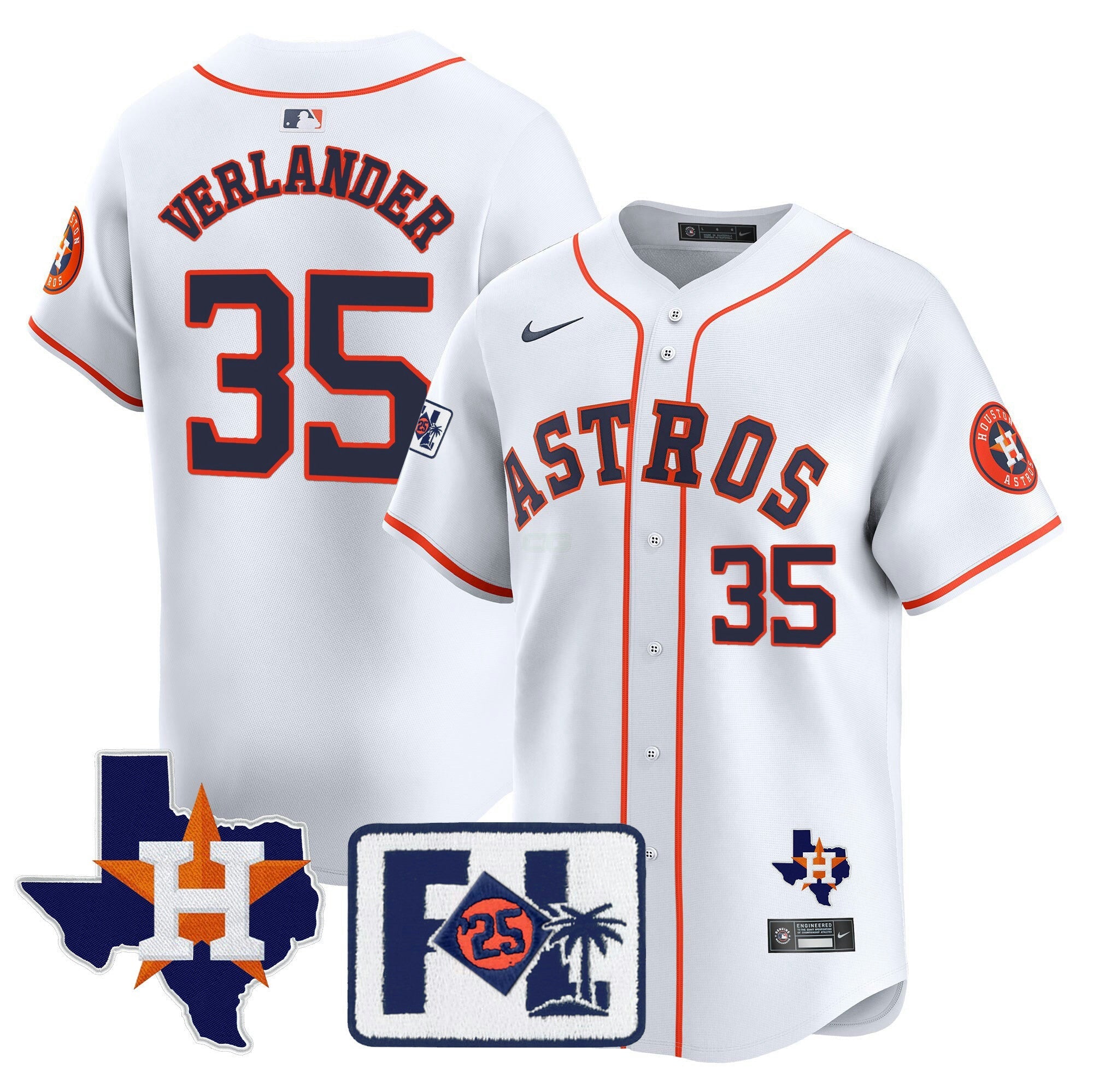 Camisa MLB Men’s Houston 2025 Spring Training & Texas Patch Vapor Premier Limited Jersey