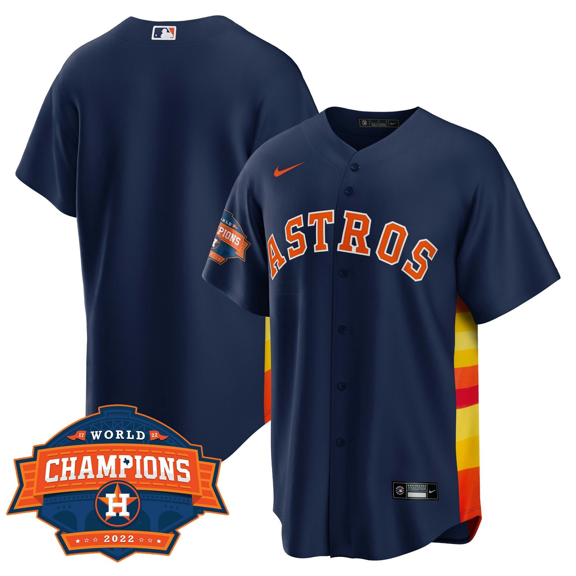 Camisa MLB Men’s Houston Alternativa Azul Marinho 2022 Champions Limited Player Jersey