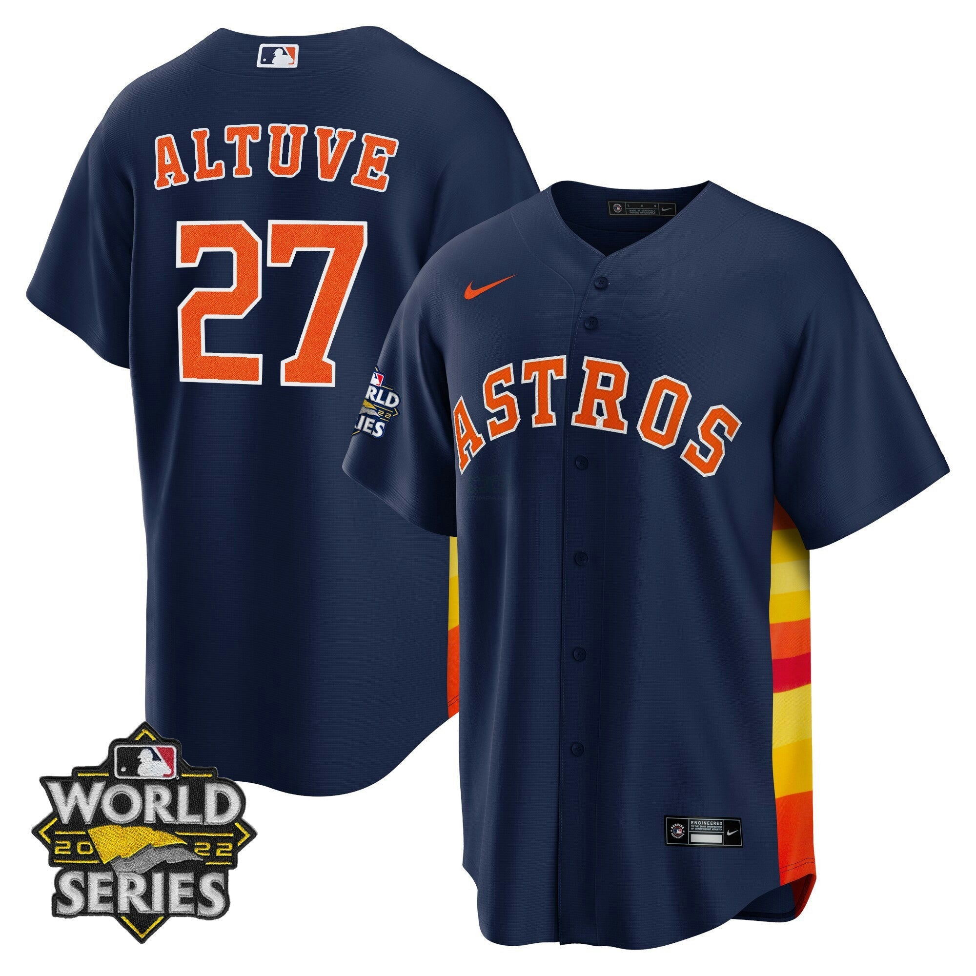 Camisa MLB Men’s Houston Alternativa Azul Marinho 2022 World Series Player Jersey