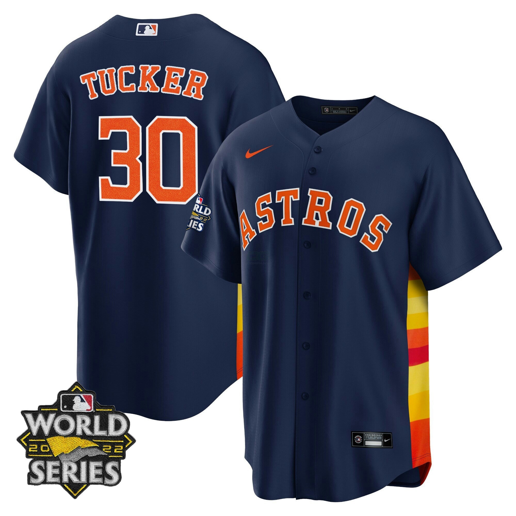 Camisa MLB Men’s Houston Alternativa Azul Marinho 2022 World Series Player Jersey