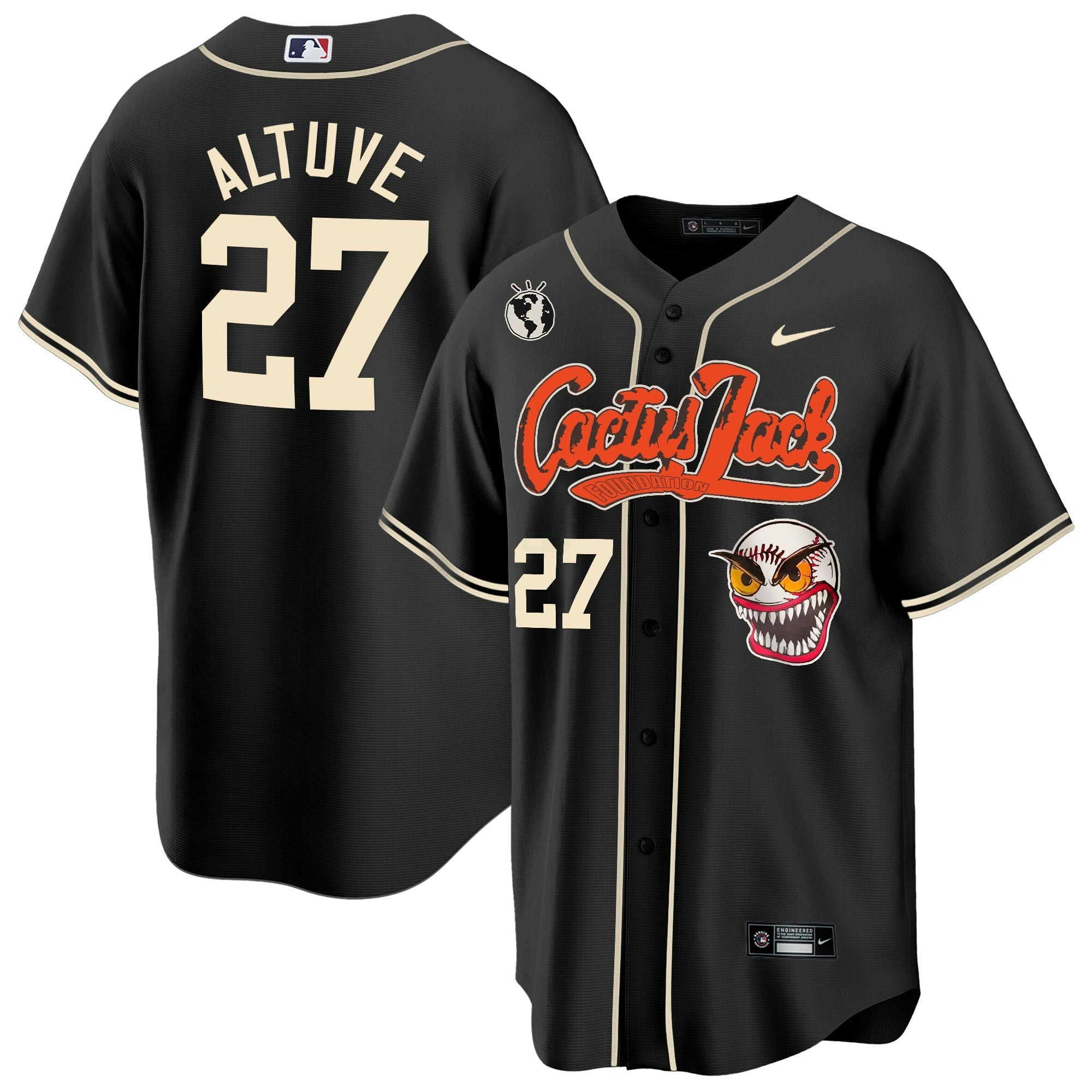 Camisa MLB Men’s Houston Cactus Jack Cool Base Jersey – Stitched