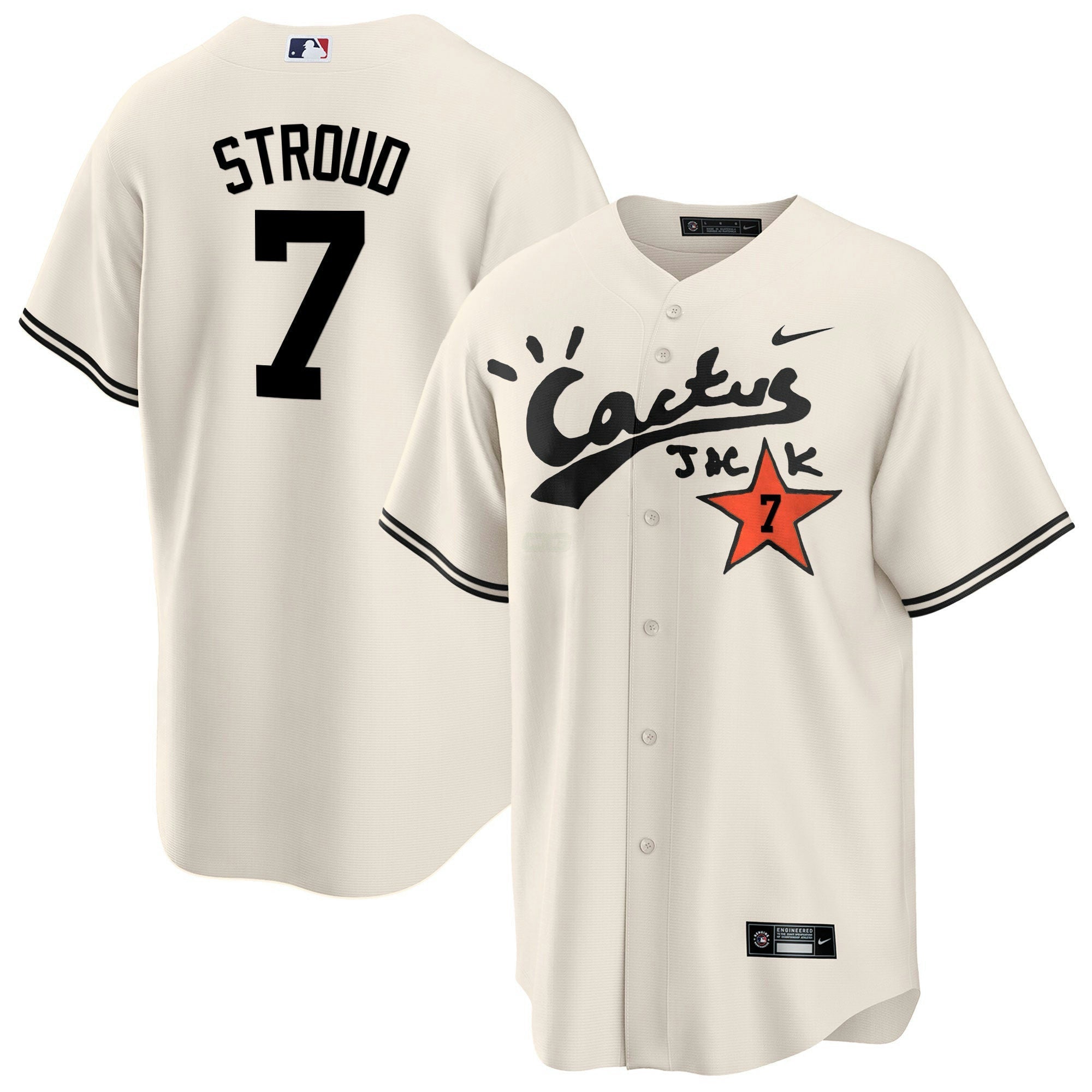 Camisa MLB Men’s Houston Cactus Jack Cool Base Jersey V2 – Stitched