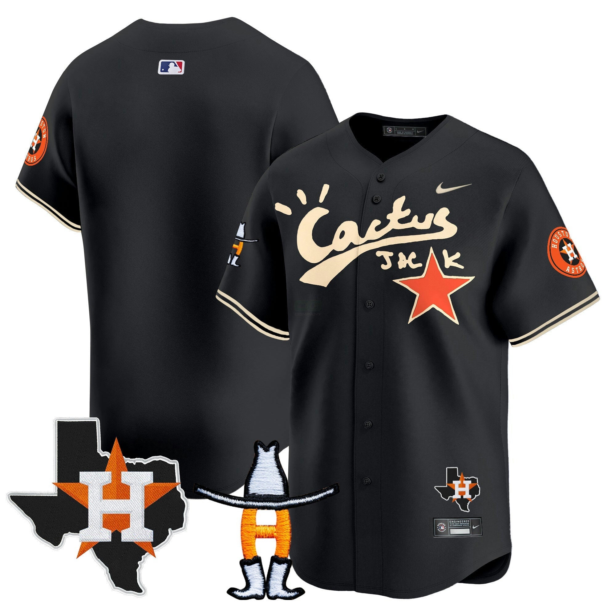Camisa MLB Men’s Houston Cactus Jack Houston Rodeo Patch Vapor Premier Limited Jersey