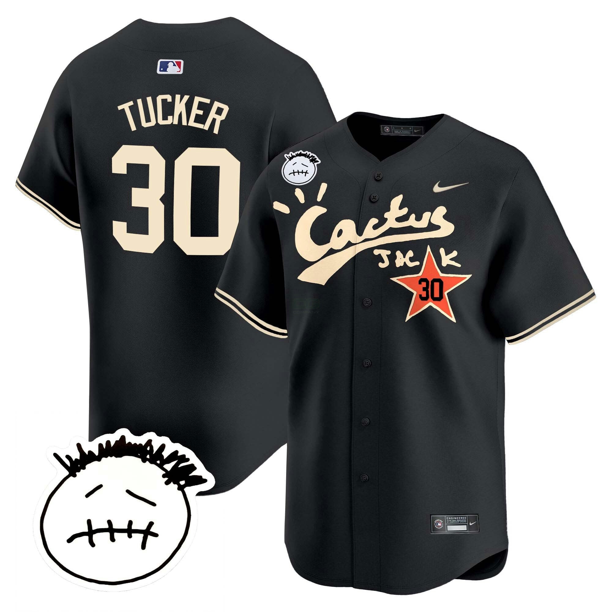 Camisa MLB Men’s Houston Cactus Jack Patch Vapor Premier Limited Jersey V4 – Stitched