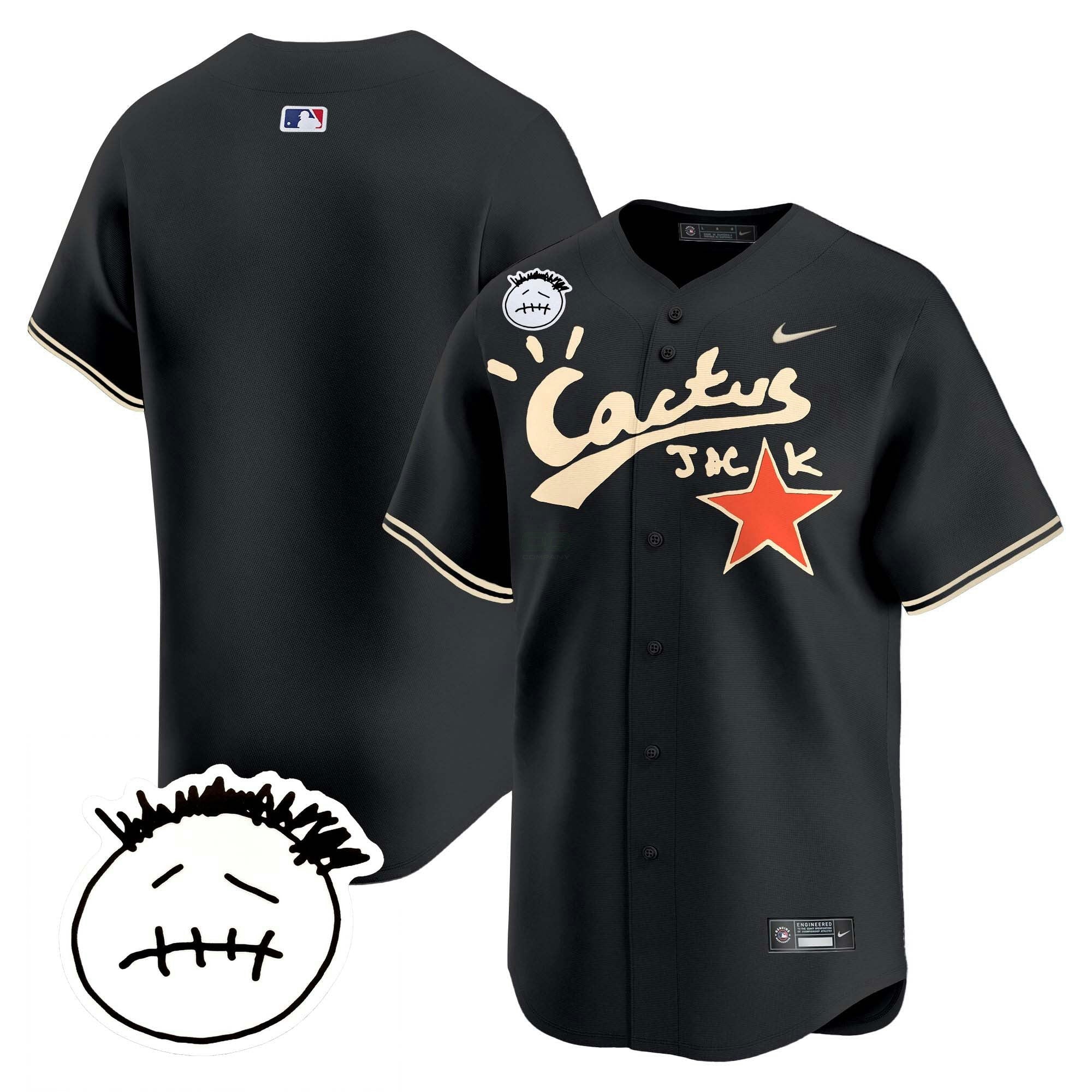 Camisa MLB Men’s Houston Cactus Jack Patch Vapor Premier Limited Jersey V4 – Stitched