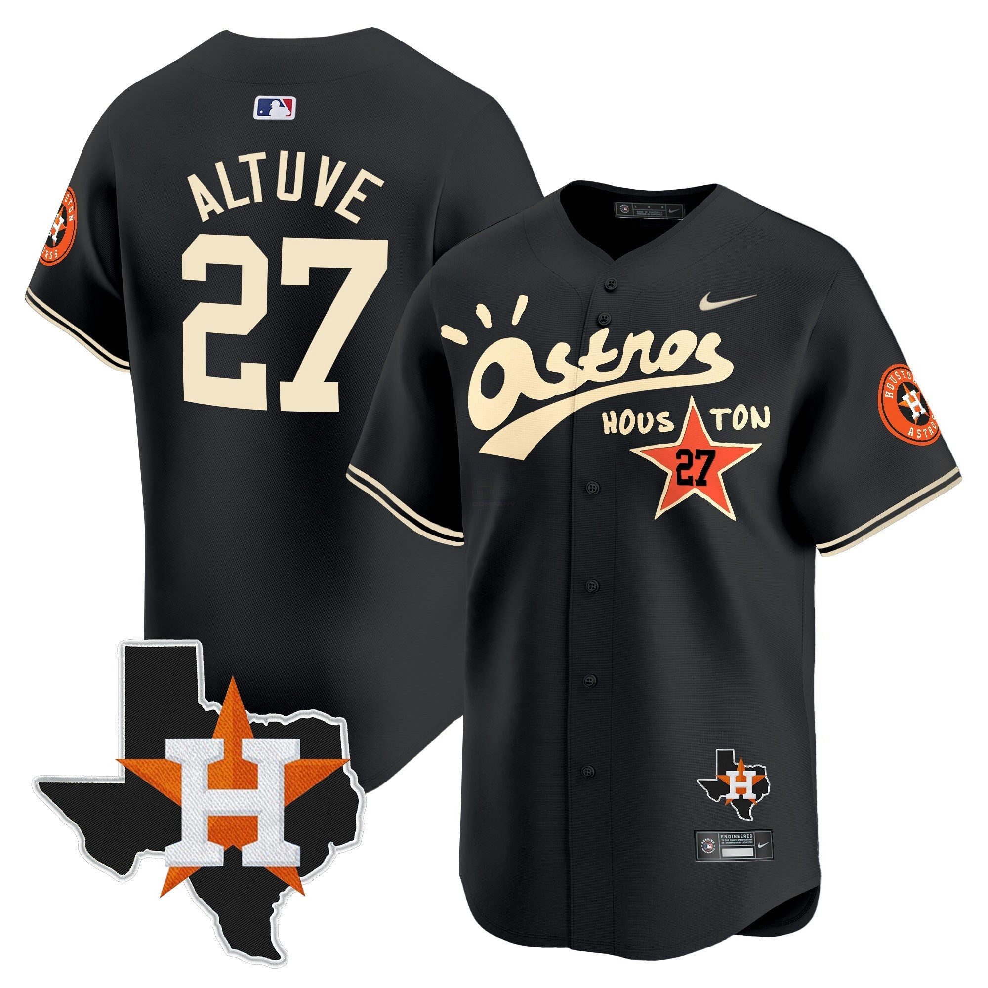 Camisa MLB Men’s Houston Cactus Jack Style Vapor Premier Limited Jersey – Stitched