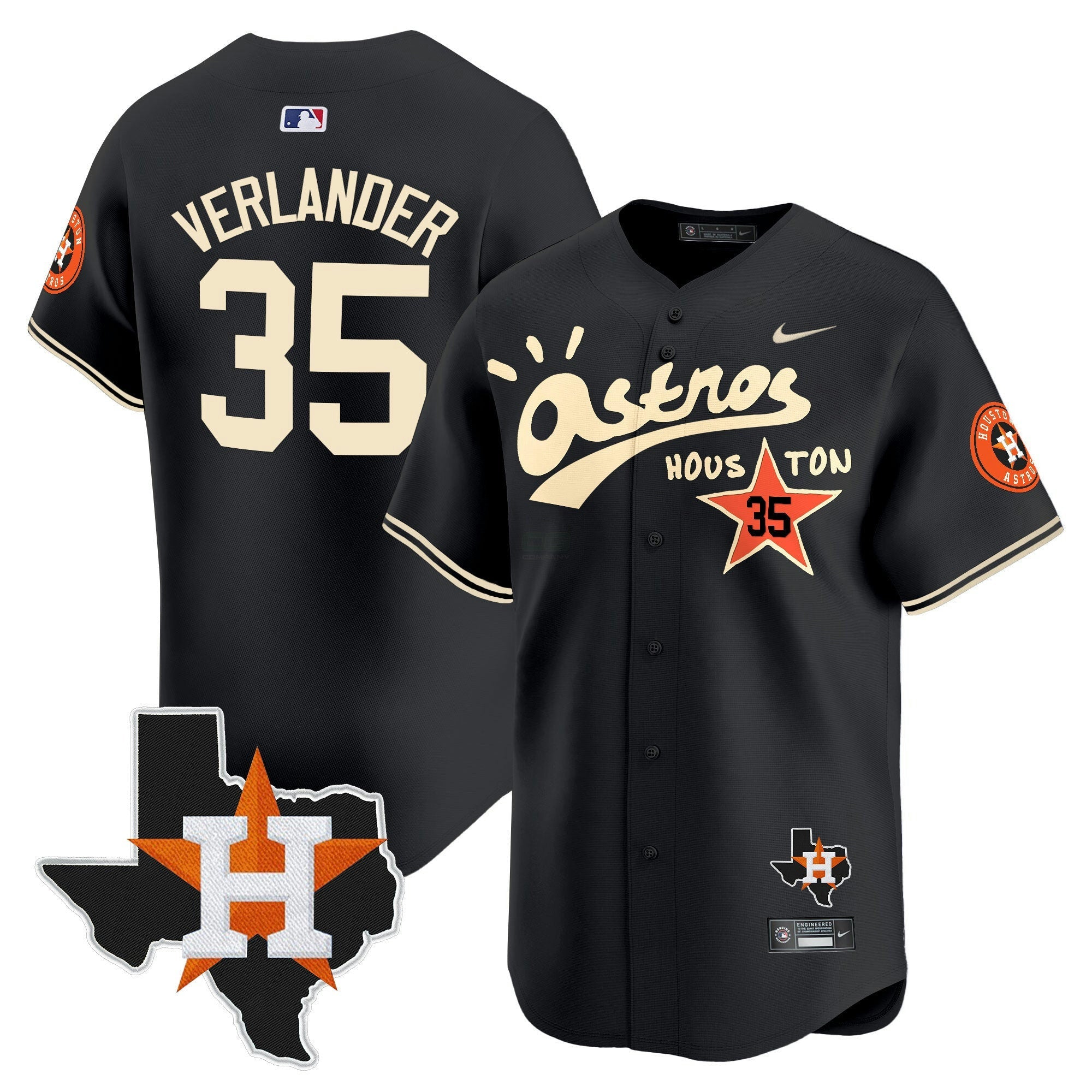 Camisa MLB Men’s Houston Cactus Jack Style Vapor Premier Limited Jersey – Stitched