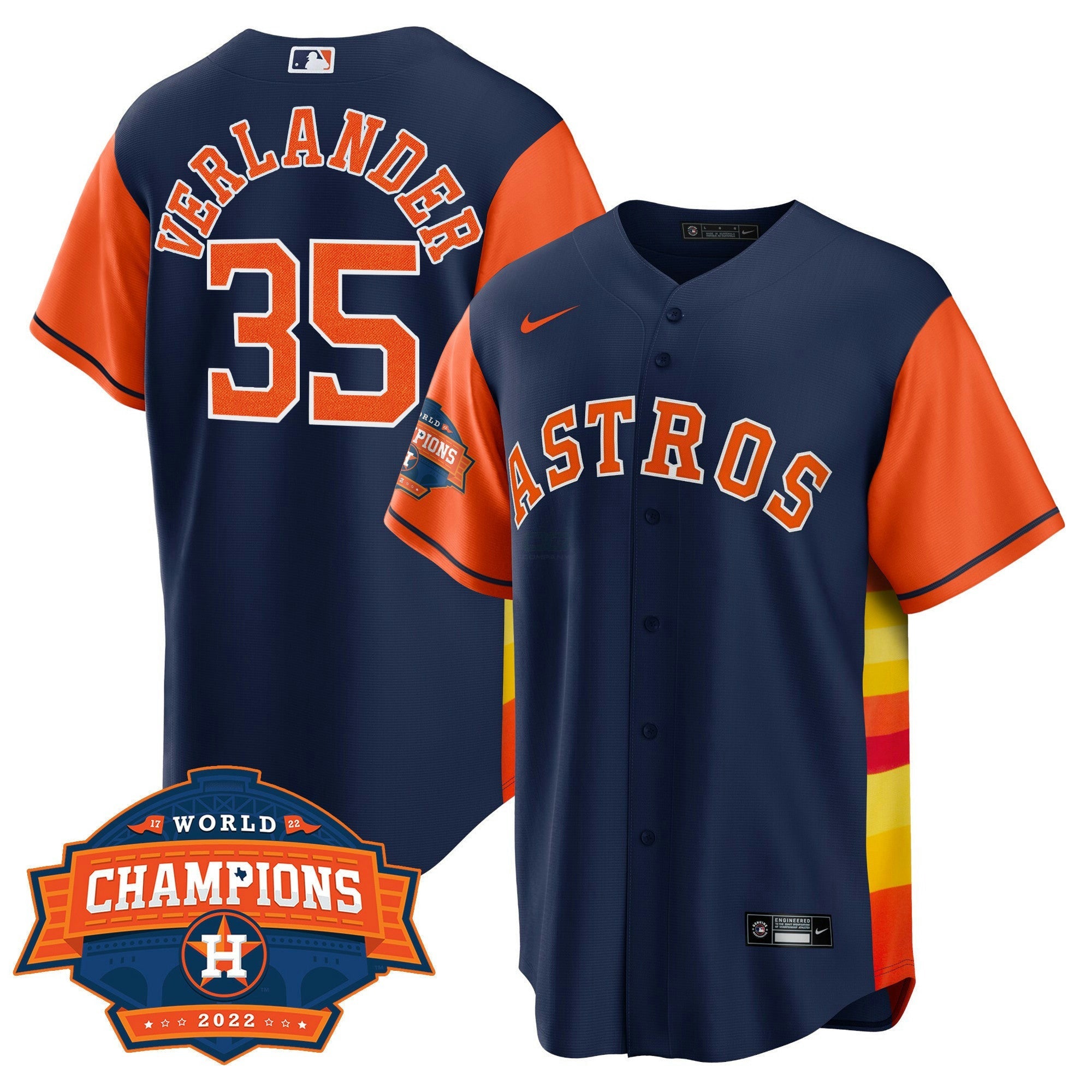 Camisa MLB Men’s Houston Cool Base Split 2022 Champions Limited Player Jersey
