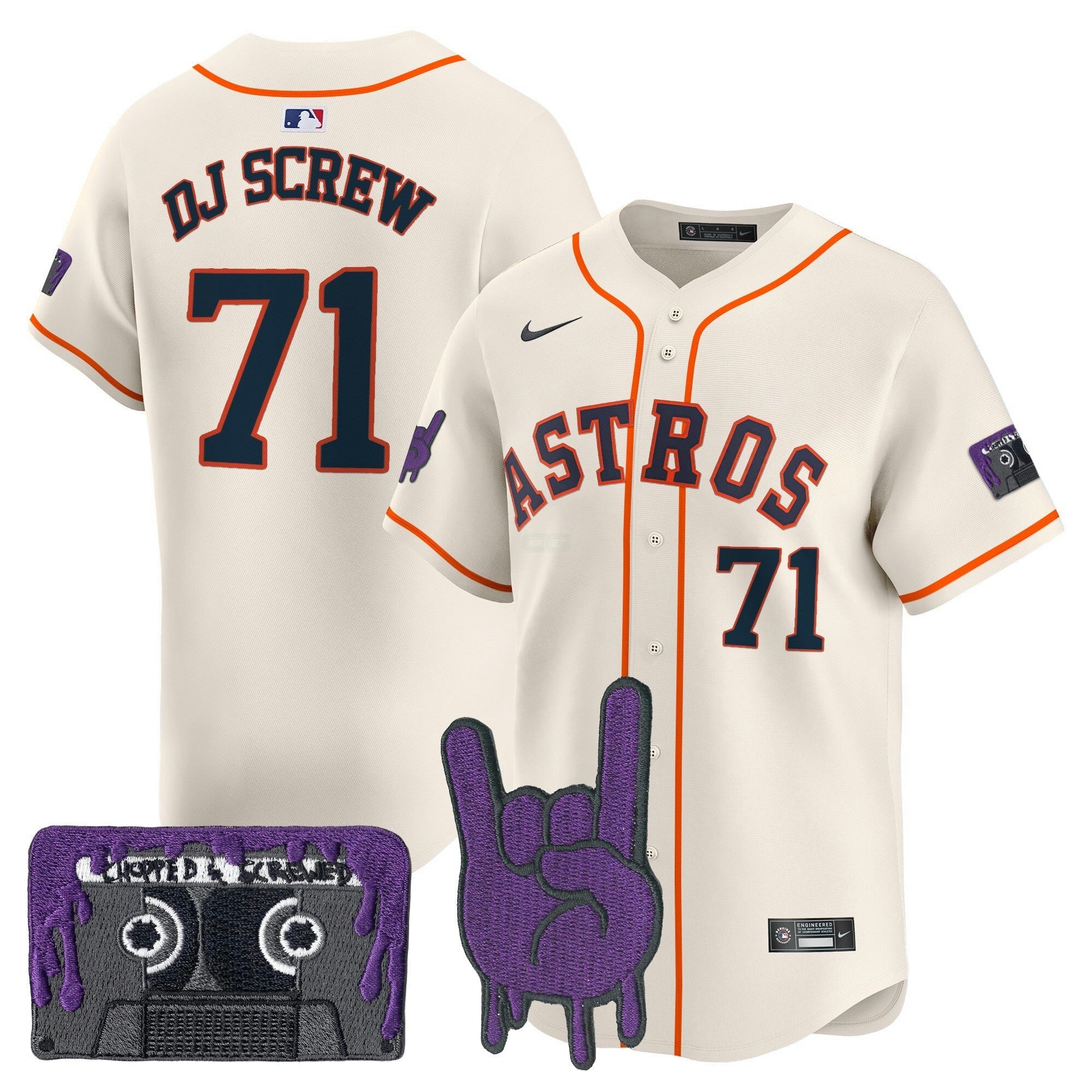 Camisa MLB Men’s Houston DJ Screw Patch Vapor Premier Limited Jersey