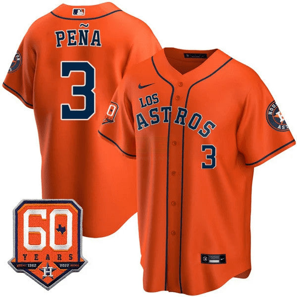 Camisa MLB Men’s Houston – “Los ” Hispanic Heritage 60th Anniversary Patch Jersey
