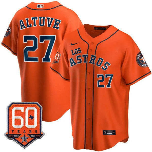 Camisa MLB Men’s Houston – “Los ” Hispanic Heritage 60th Anniversary Patch Jersey