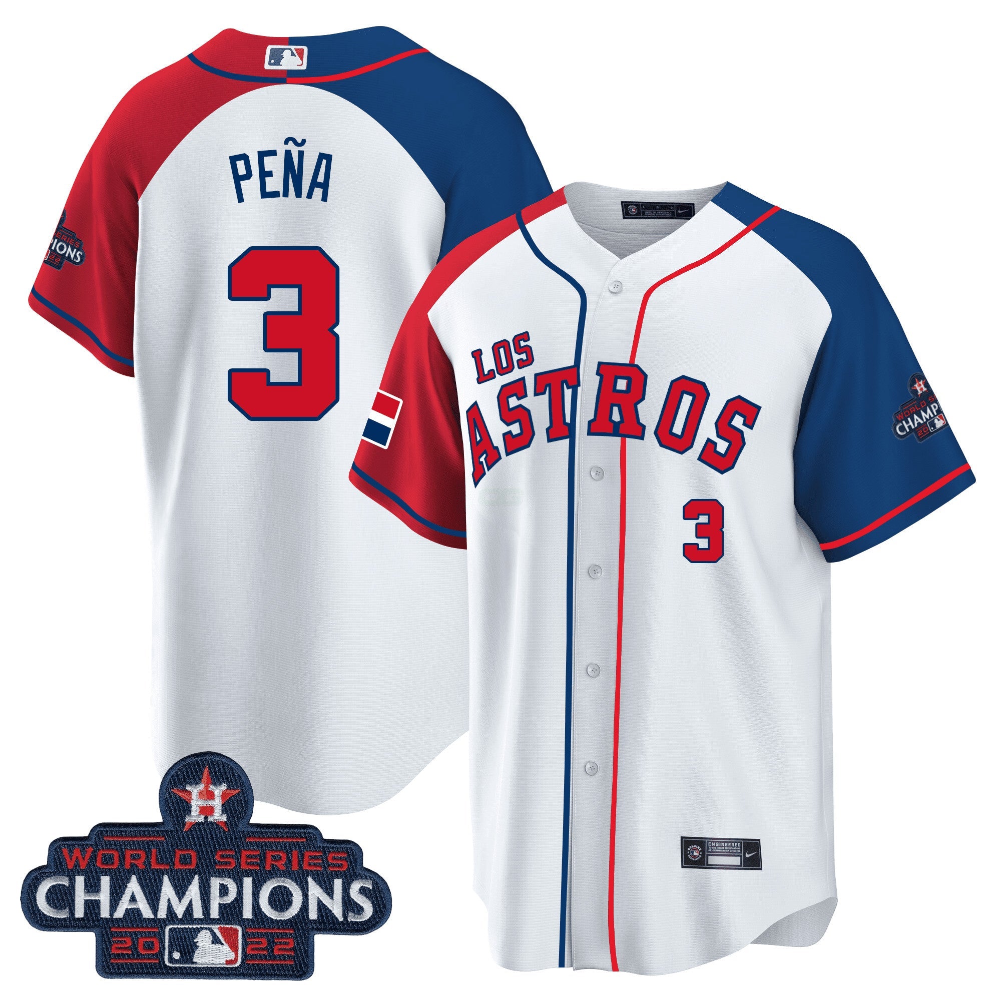 Camisa MLB Men’s Houston “Los ” Hispanic Heritage Champions Patch Jersey