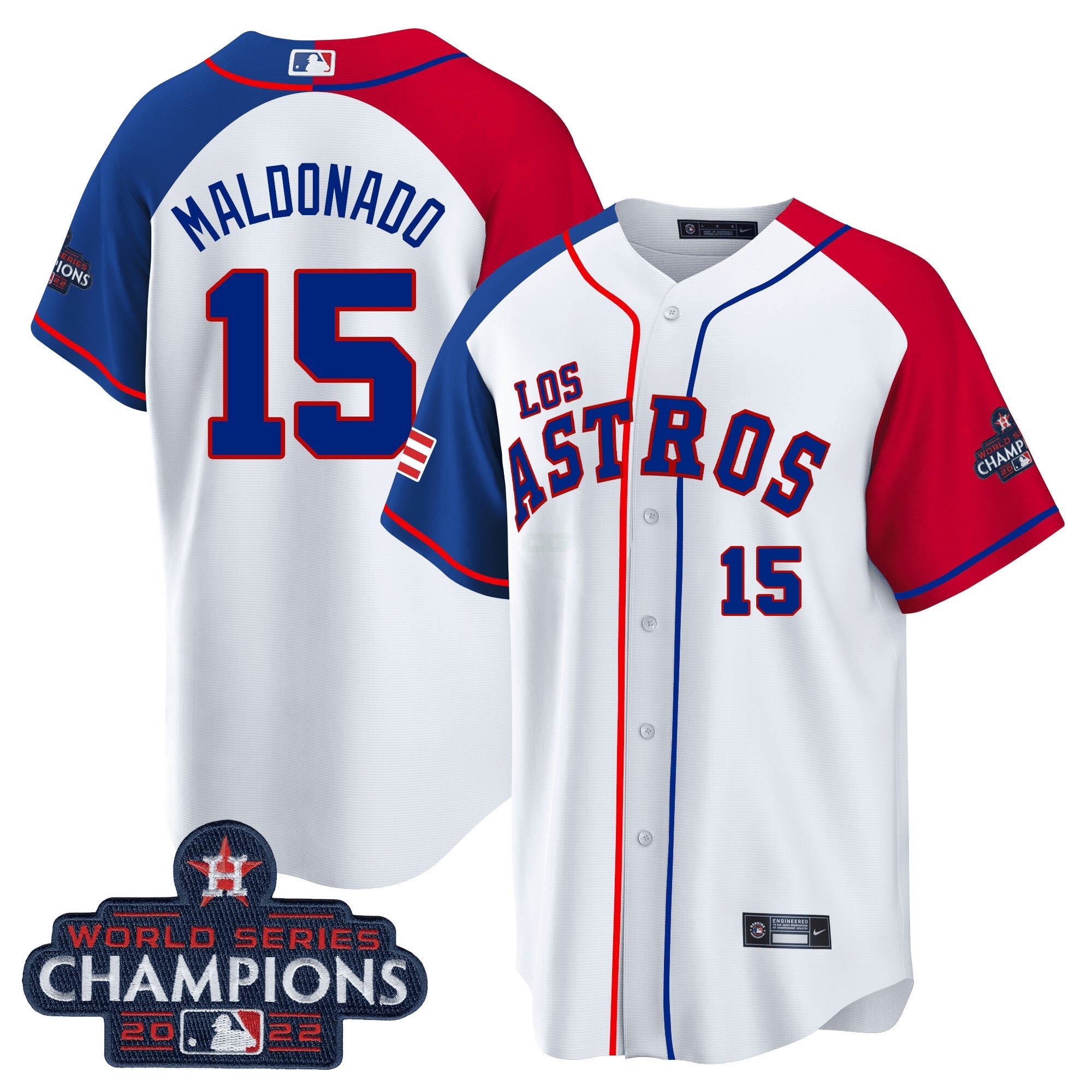 Camisa MLB Men’s Houston “Los ” Hispanic Heritage Champions Patch Jersey
