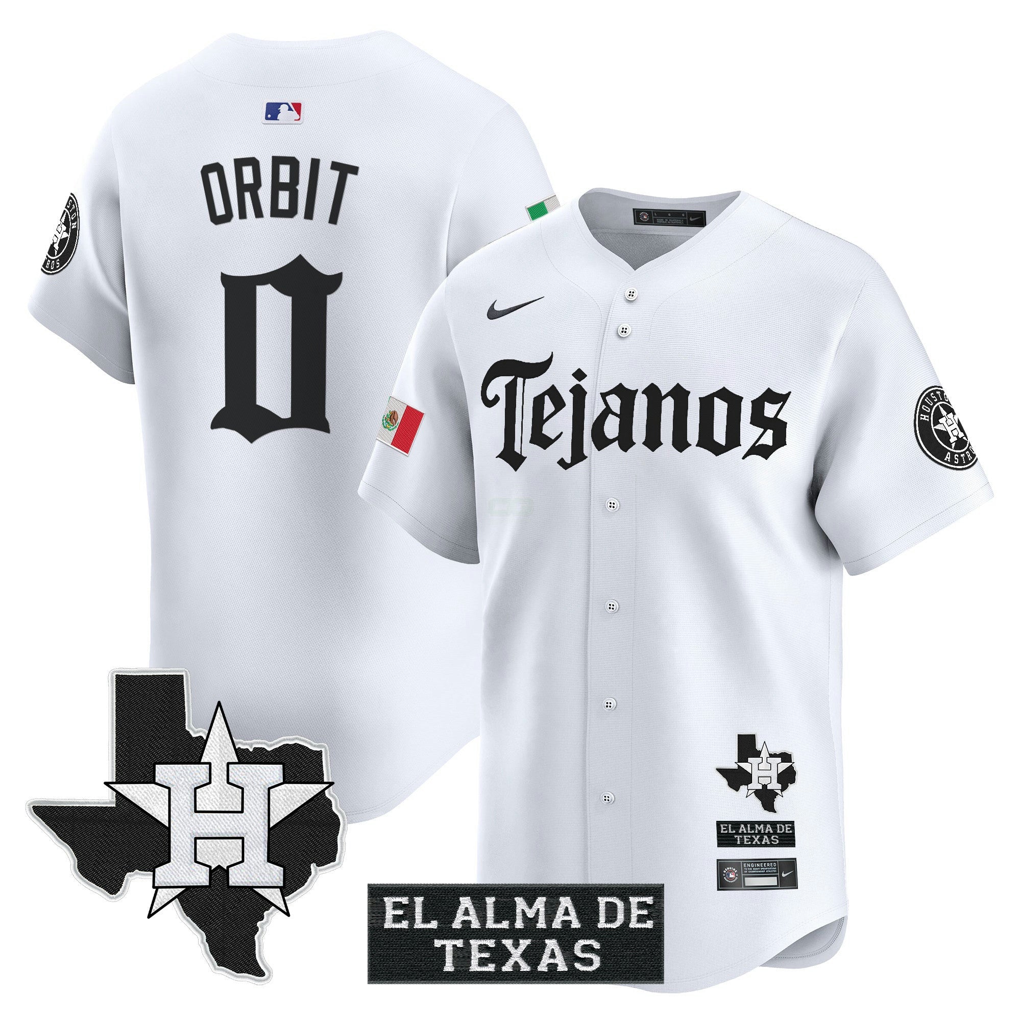 Camisa MLB Men’s Houston Mexico Tejano Barrio Style Vapor Premier Limited Jersey