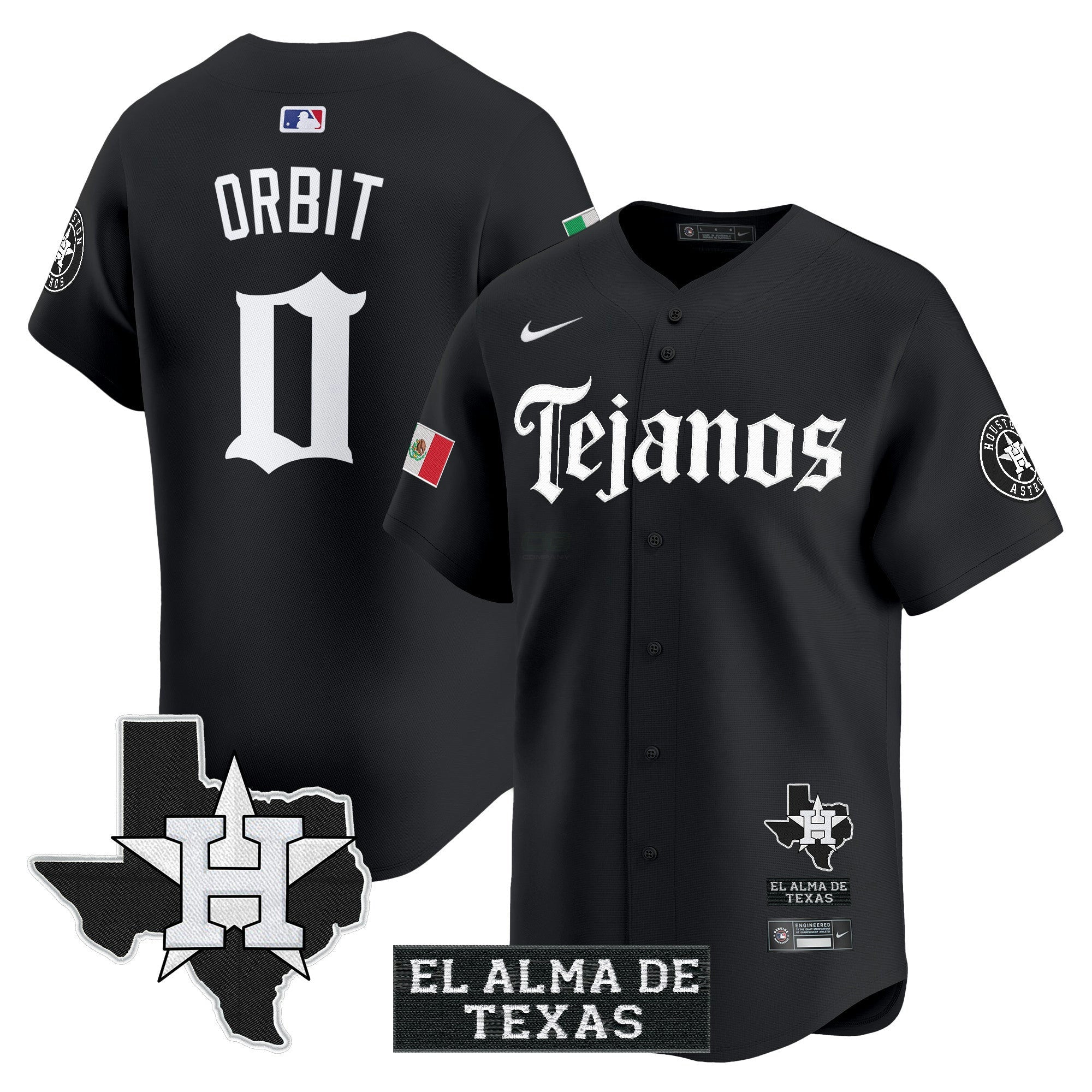 Camisa MLB Men’s Houston Mexico Tejano Barrio Style Vapor Premier Limited Jersey