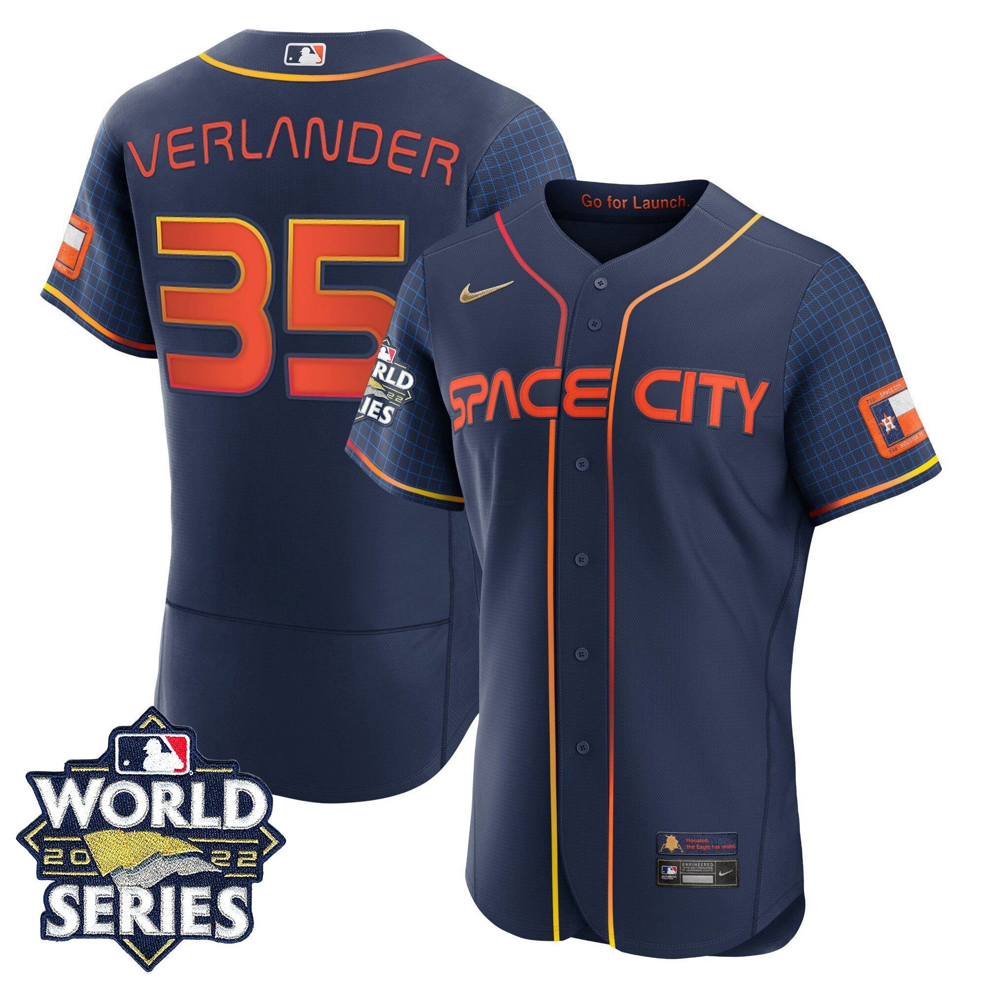 Camisa MLB Men’s Houston Space City 2022 World Series Jersey