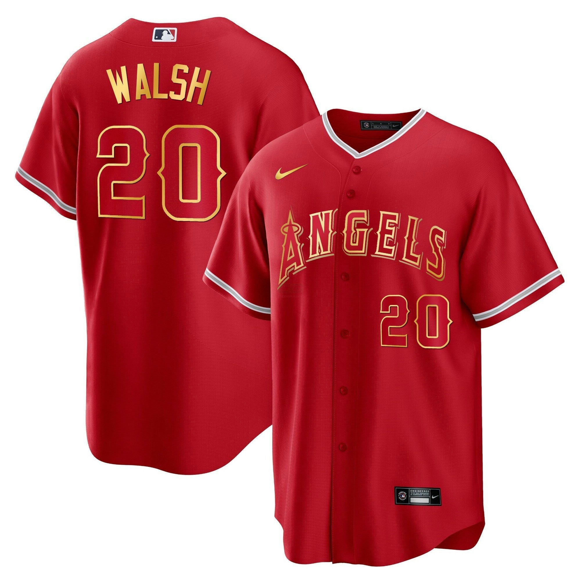 Camisa MLB Men’s Los Angeles Cool Base Dourada Jersey