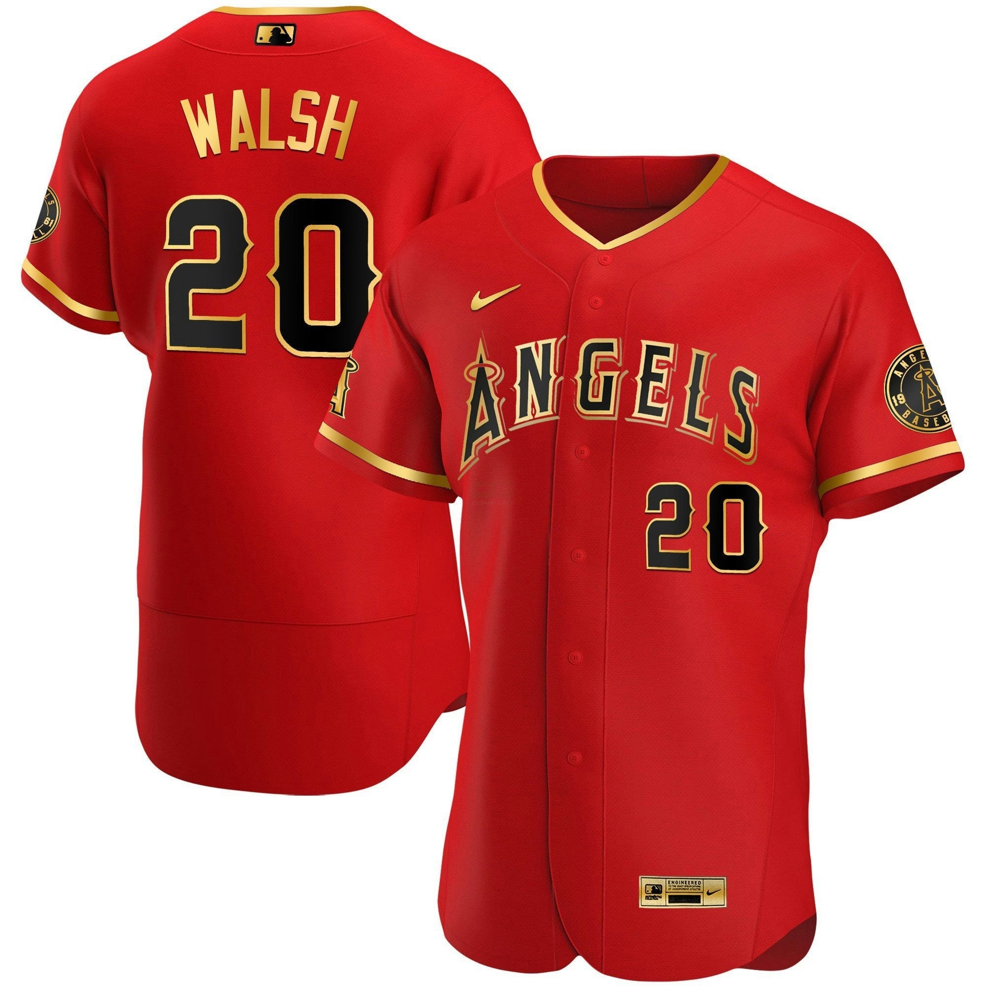 Camisa MLB Men’s Los Angeles Flex Base Dourada Jersey