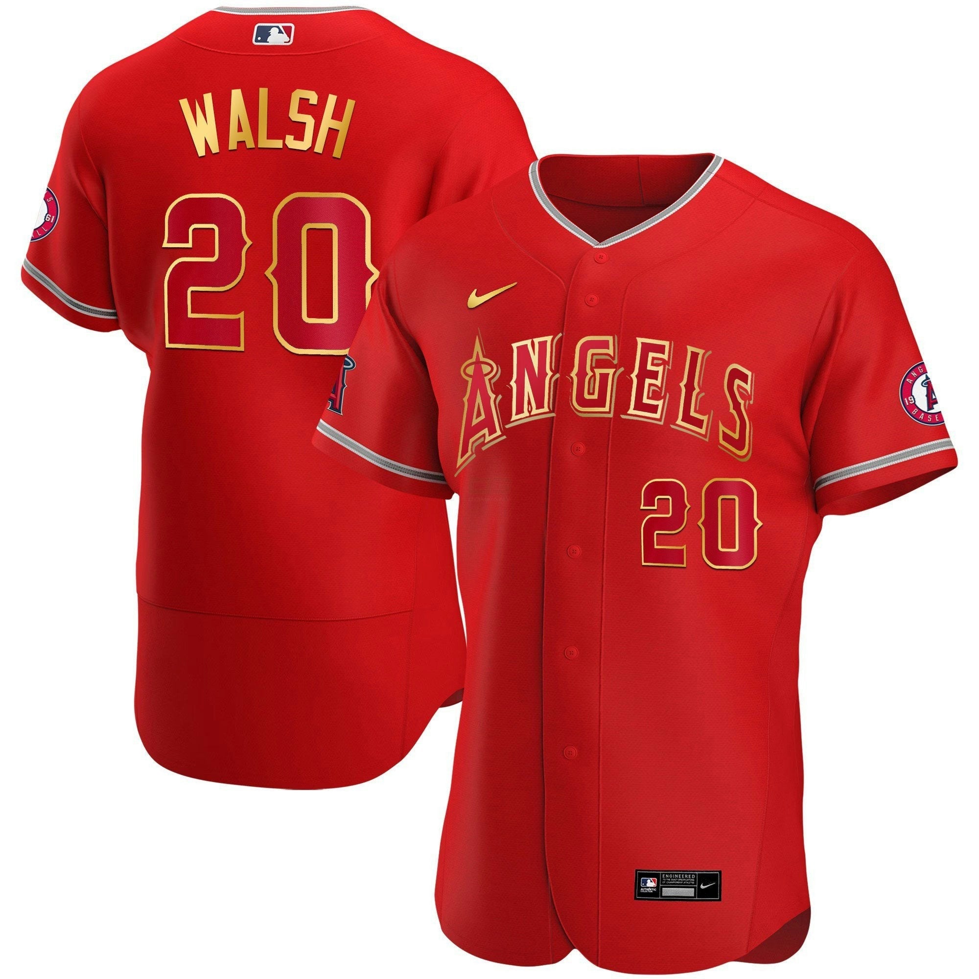 Camisa MLB Men’s Los Angeles Flex Base Dourada Jersey
