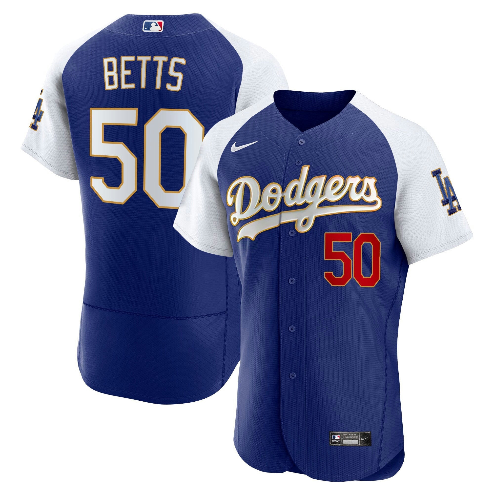 Camisa MLB Men’s Los Angeles Gold Trim Flex Base Jersey
