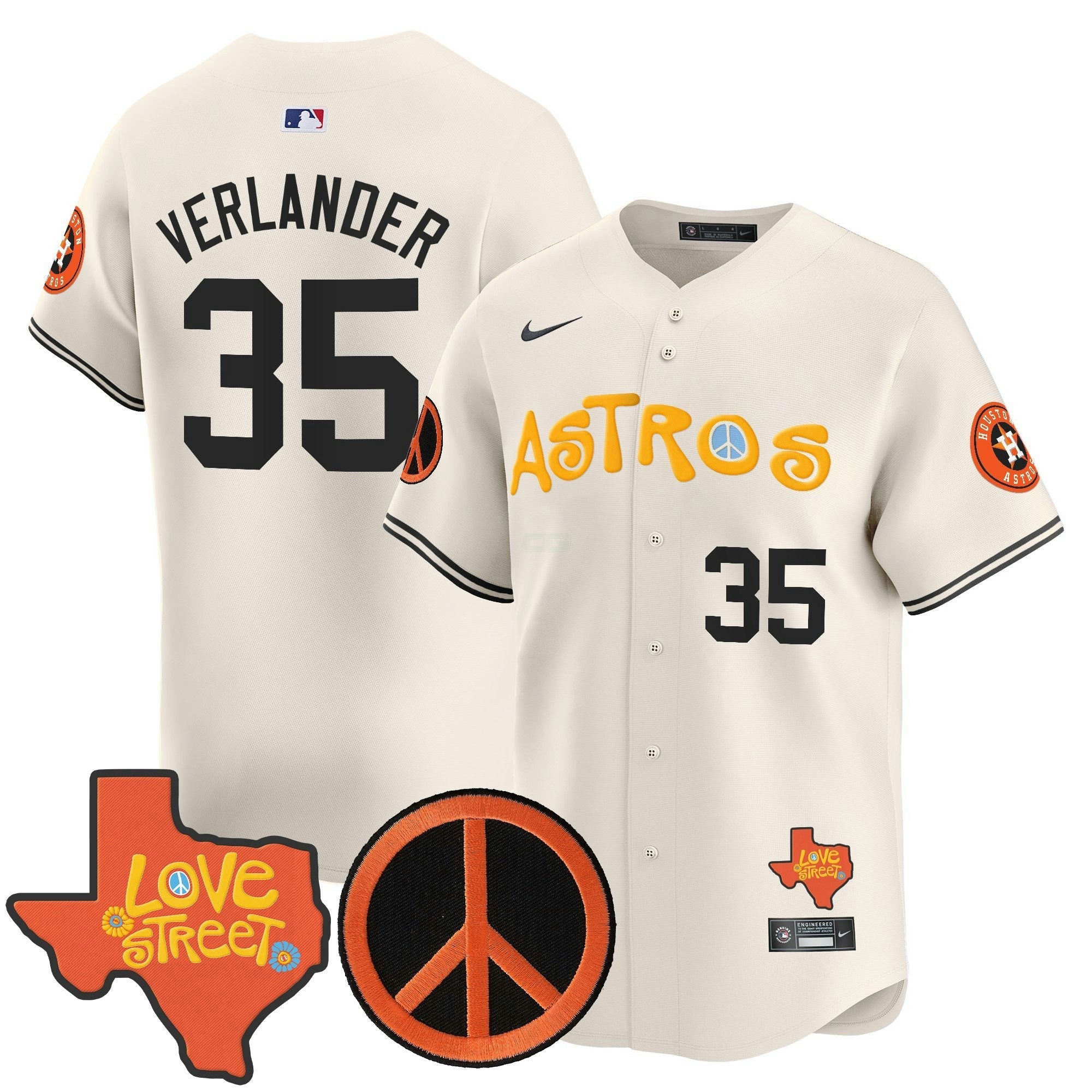 Camisa MLB Men’s Love Street & Peace Sign Patch Vapor Premier Limited Jersey