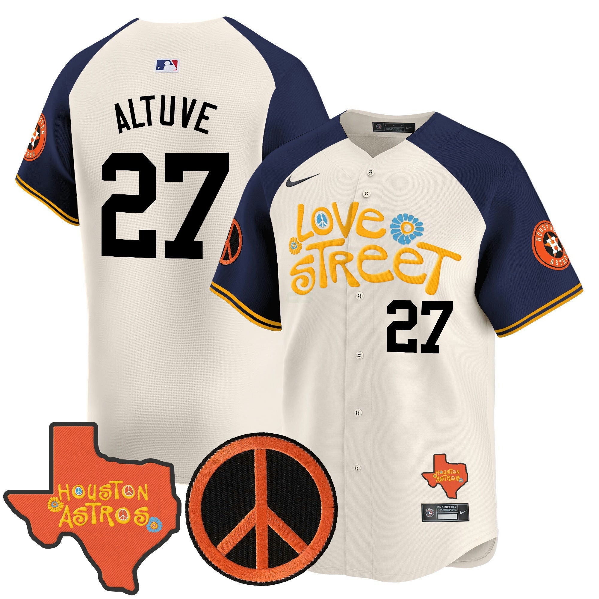 Camisa MLB Men’s Love Street & Peace Sign Patch Vapor Premier Limited Jersey V3