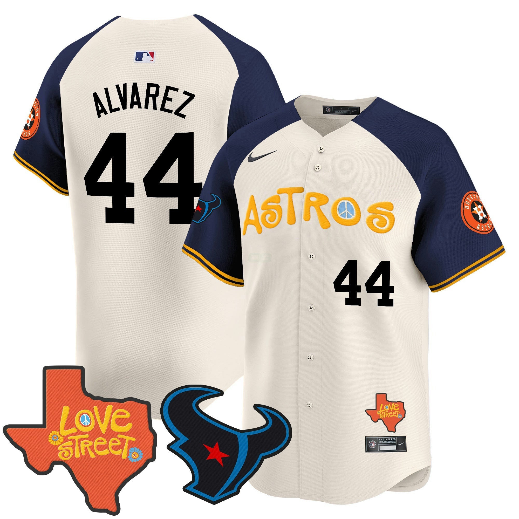 Camisa MLB Men’s Love Street & Texans Patch Vapor Premier Limited Jersey