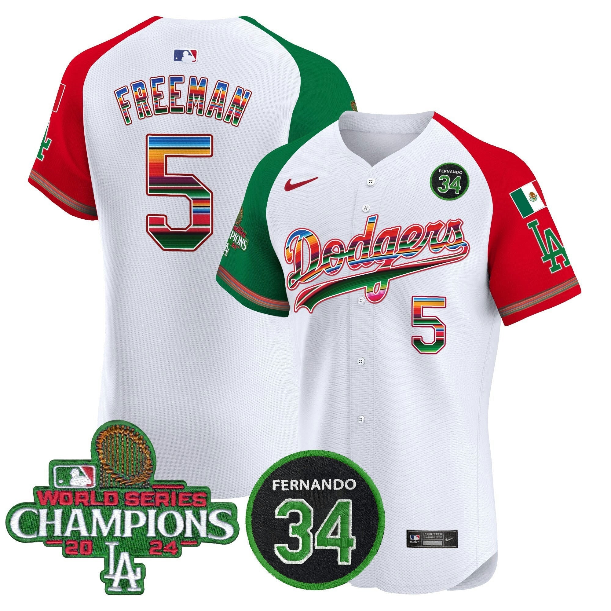 Camisa MLB Men’s Mexico 2024 World Series Champions Vapor Premier Elite Jersey V2