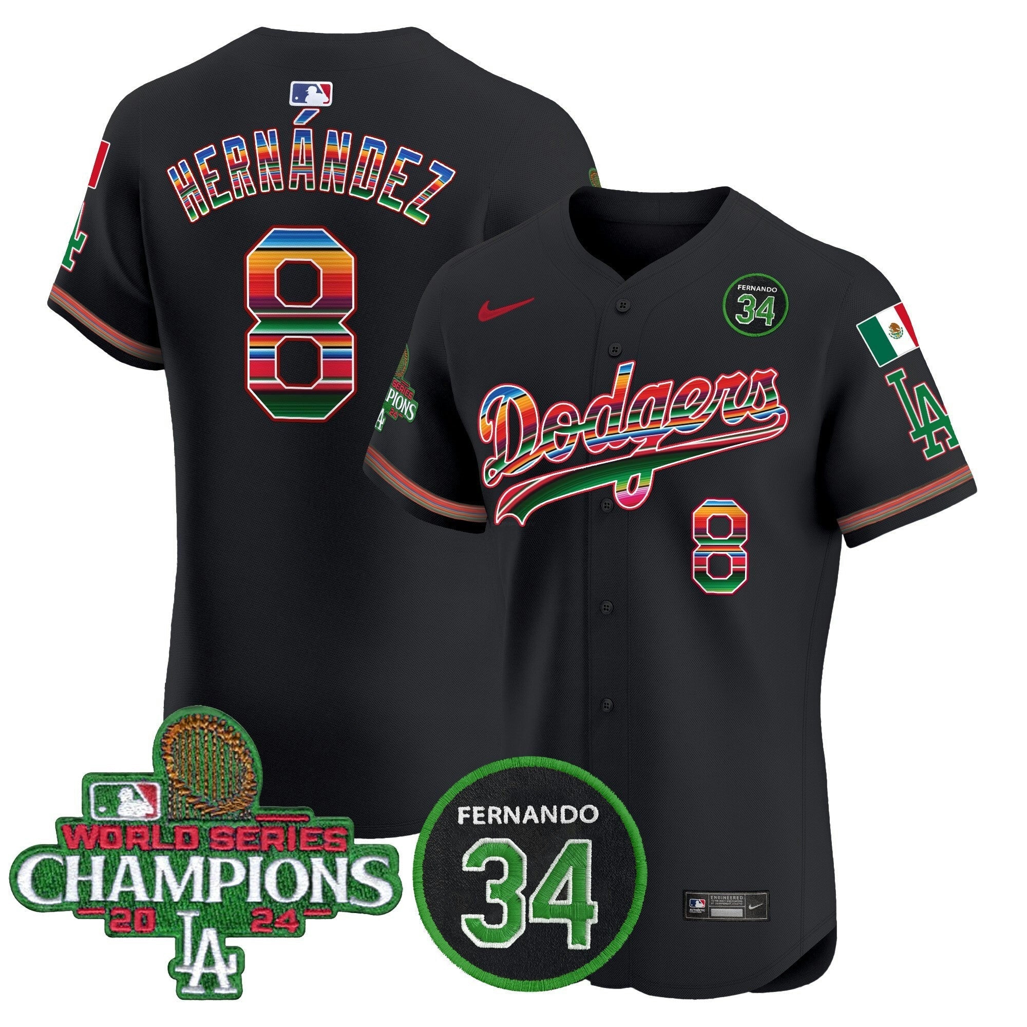 Camisa MLB Men’s Mexico 2024 World Series Champions Vapor Premier Elite Jersey V2