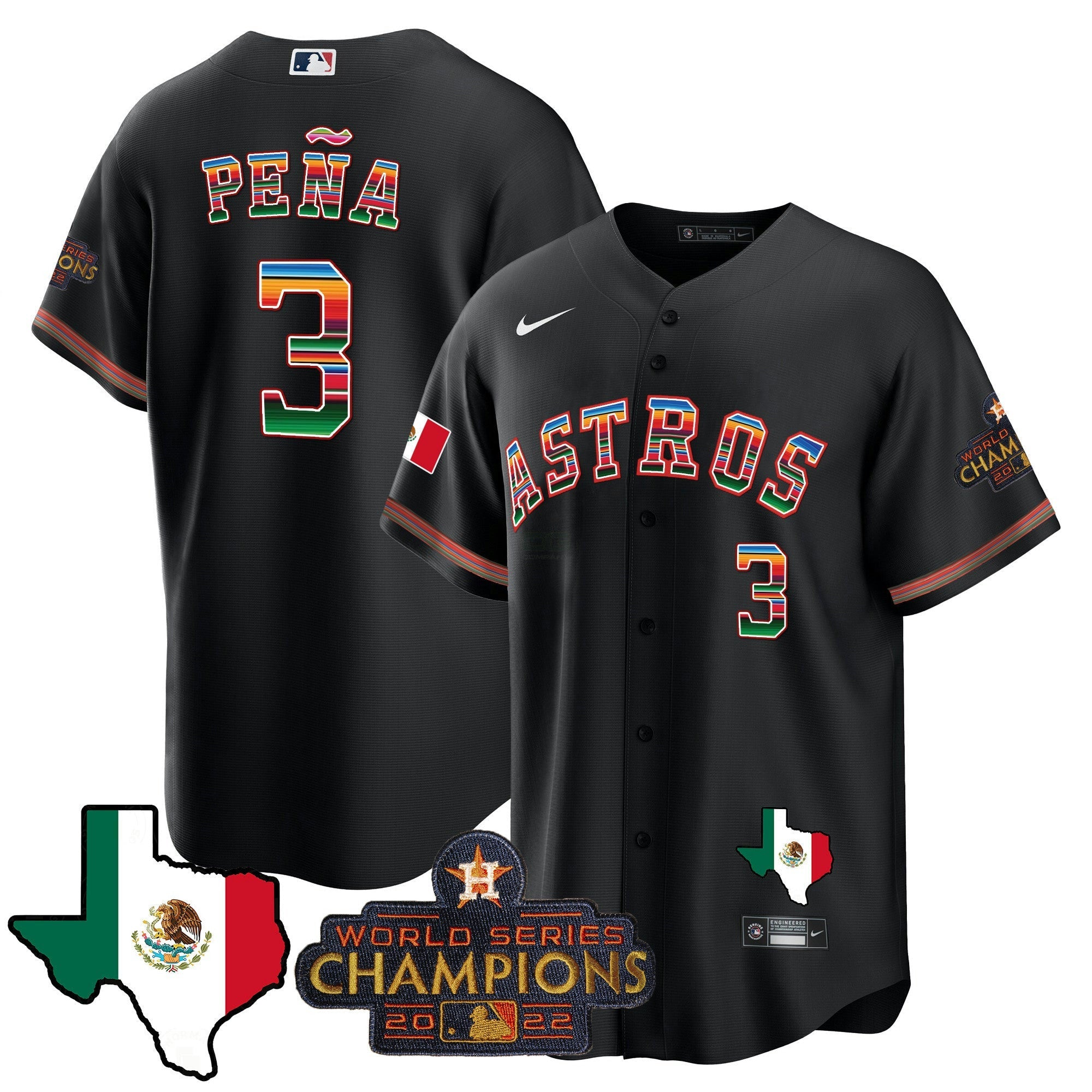 Camisa MLB Men’s Mexico Texas Map Cool Base Jersey
