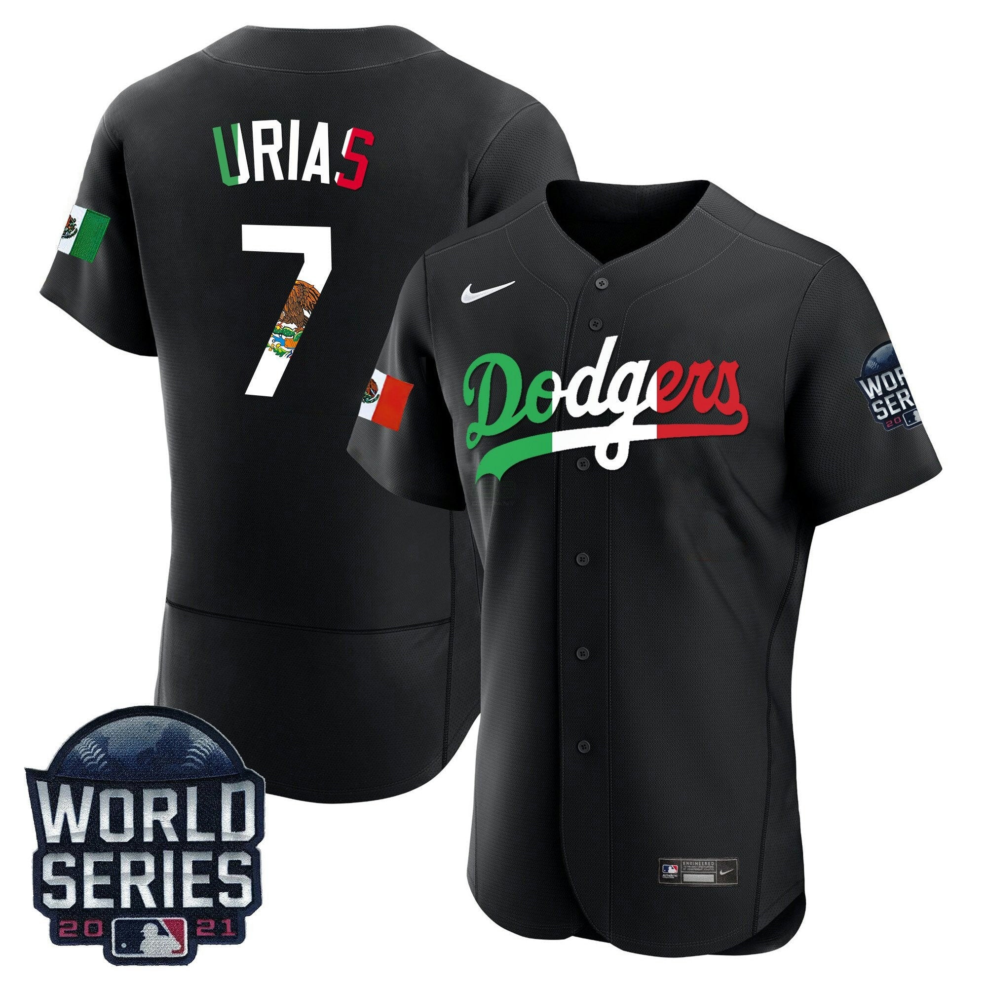 Camisa MLB Men’s Mexico World Series Patch Flex Base Jersey