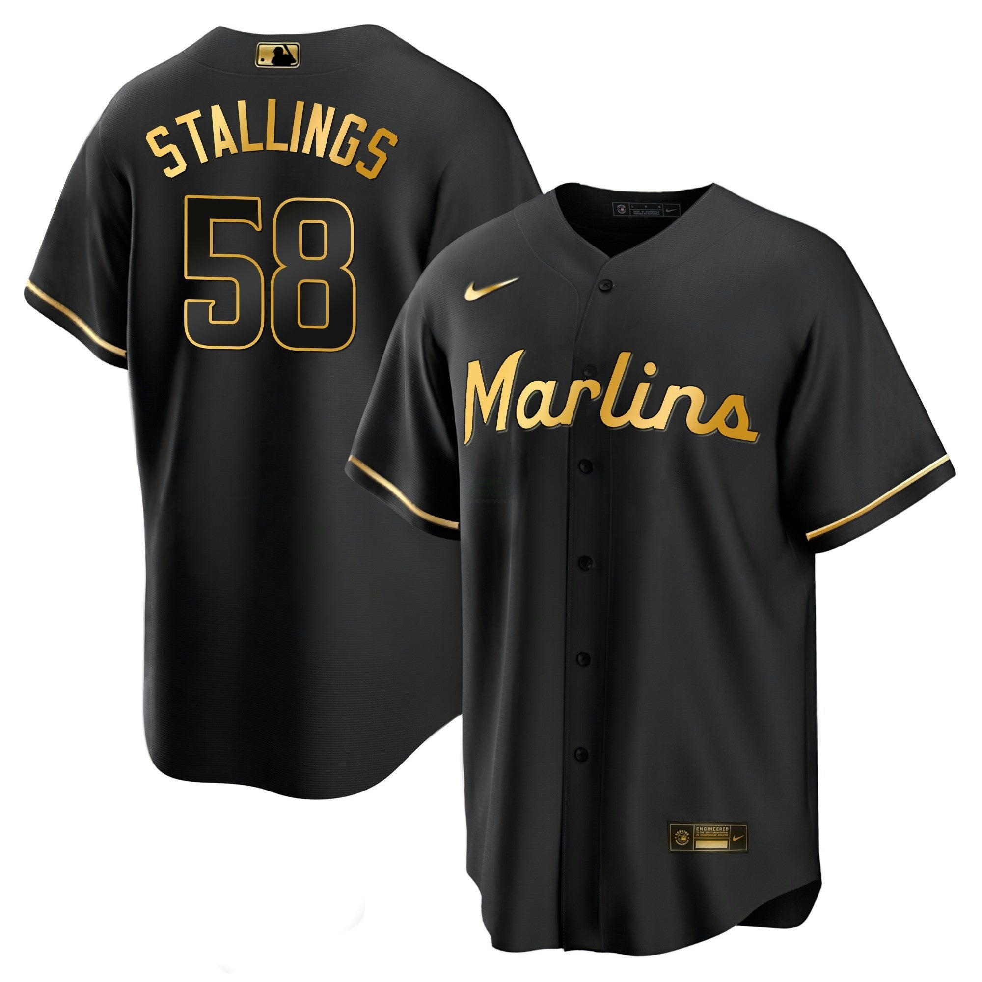 Camisa MLB Men’s Miami Black Limited & Dourada Jersey