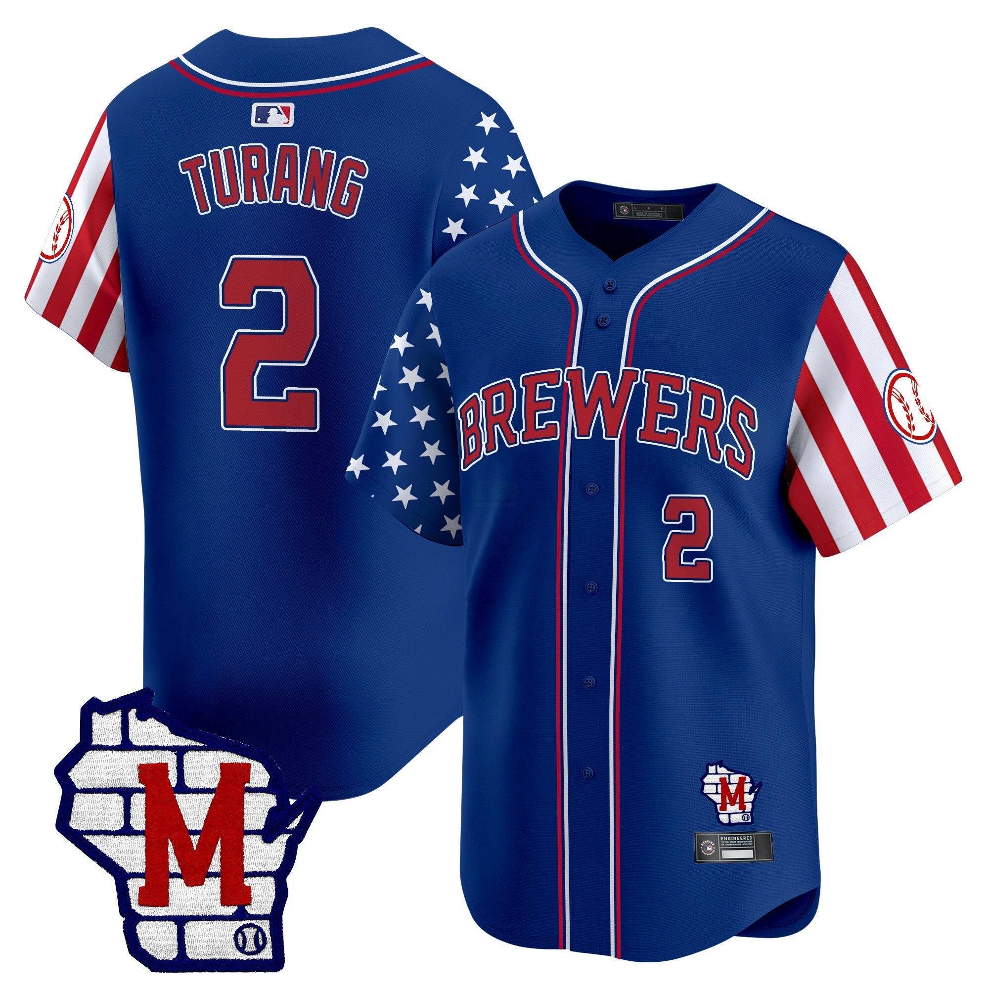 Camisa MLB Men’s Milwaukee 2025 Independence Day Vapor Premier Limited Jersey
