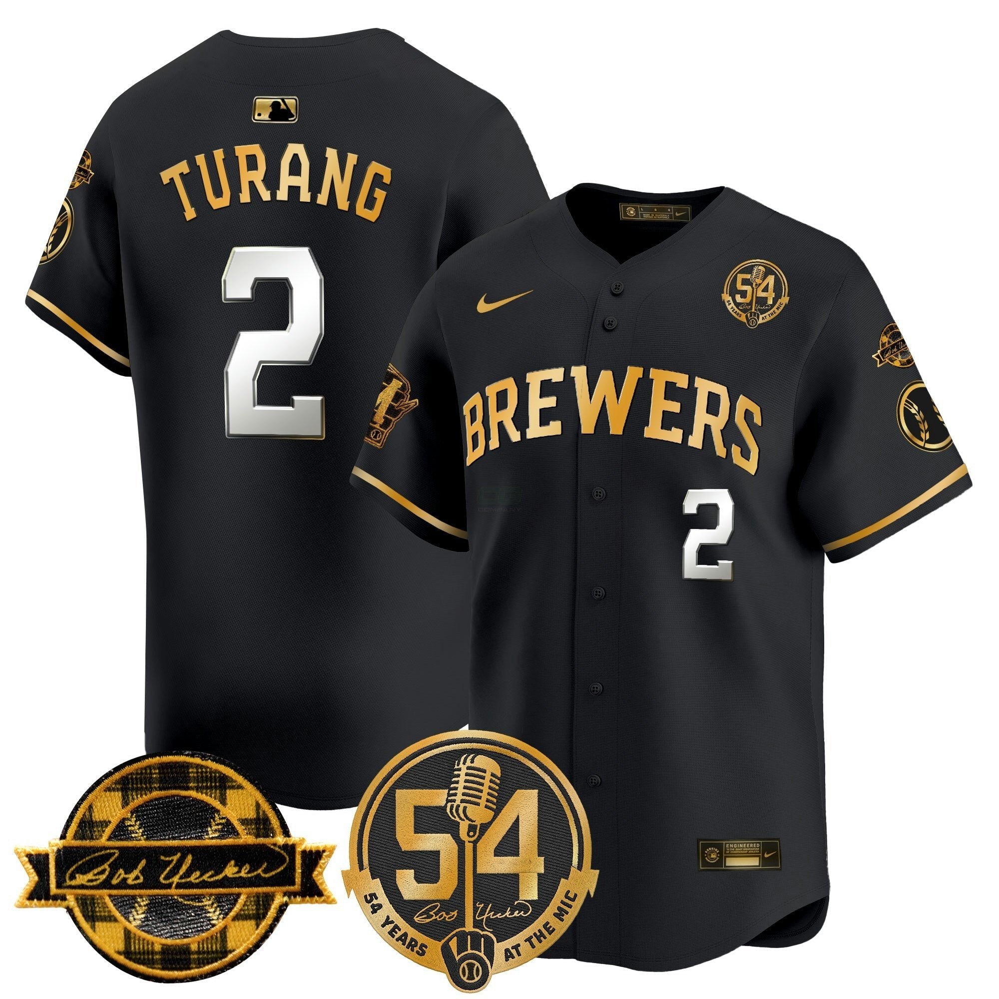 Camisa MLB Men’s Milwaukee ‘Bob Uecker – 54 Seasons for ’ Vapor Premier Limited Jersey