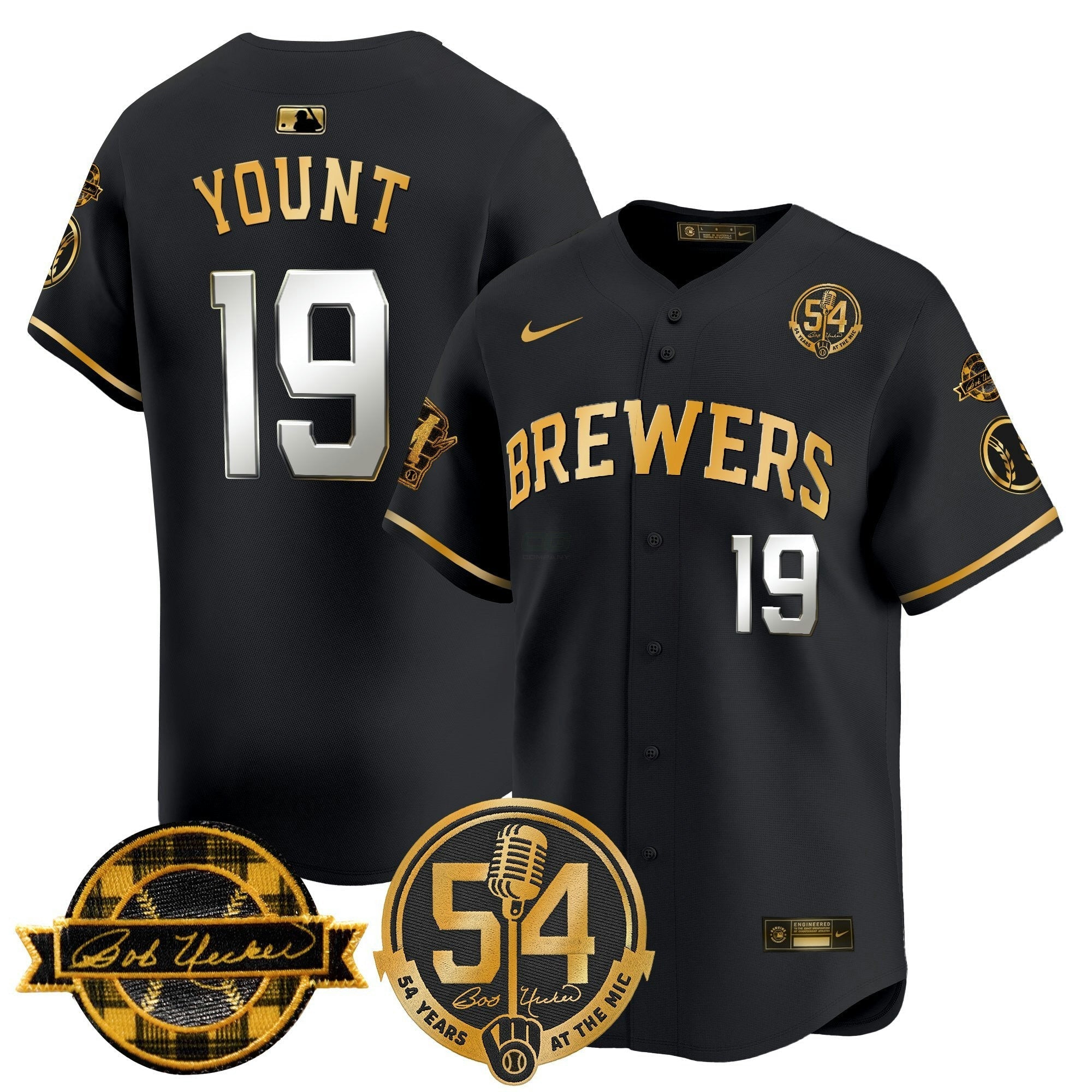 Camisa MLB Men’s Milwaukee ‘Bob Uecker – 54 Seasons for ’ Vapor Premier Limited Jersey