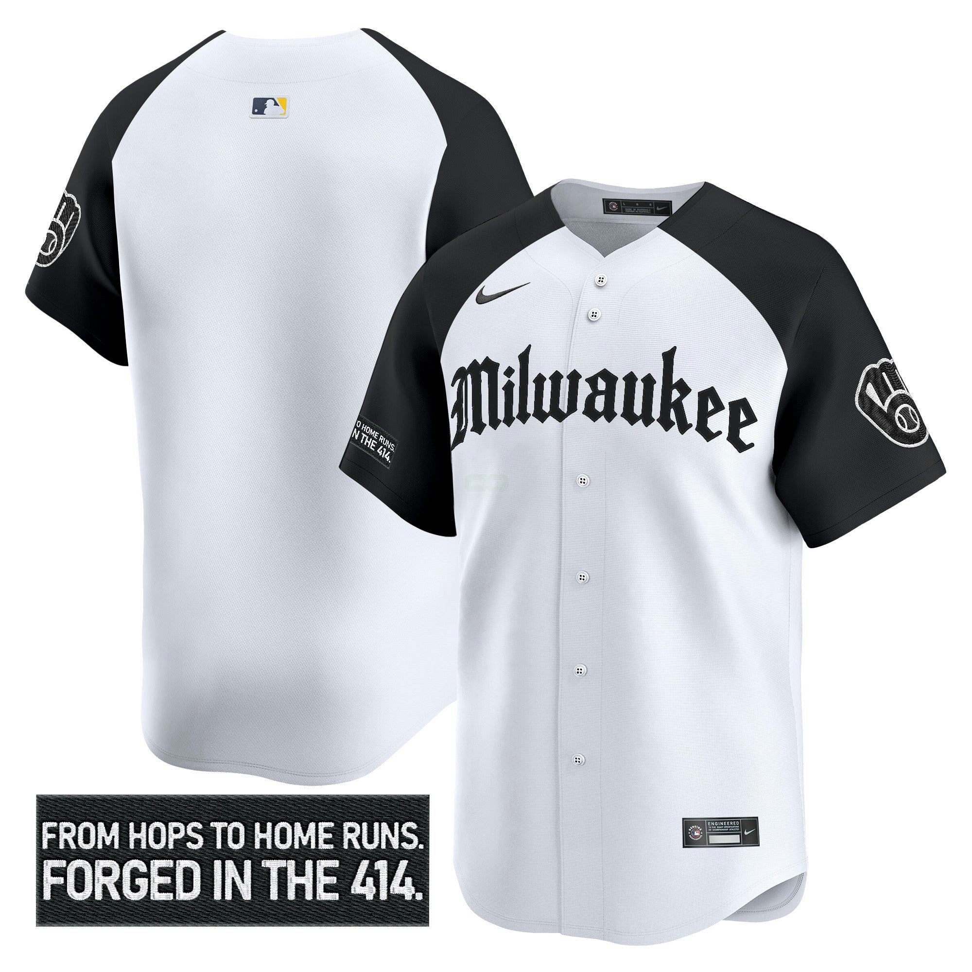Camisa MLB Men’s Milwaukee ‘Gothic 414 Shadows Edition’ Vapor Premier Limited Jersey
