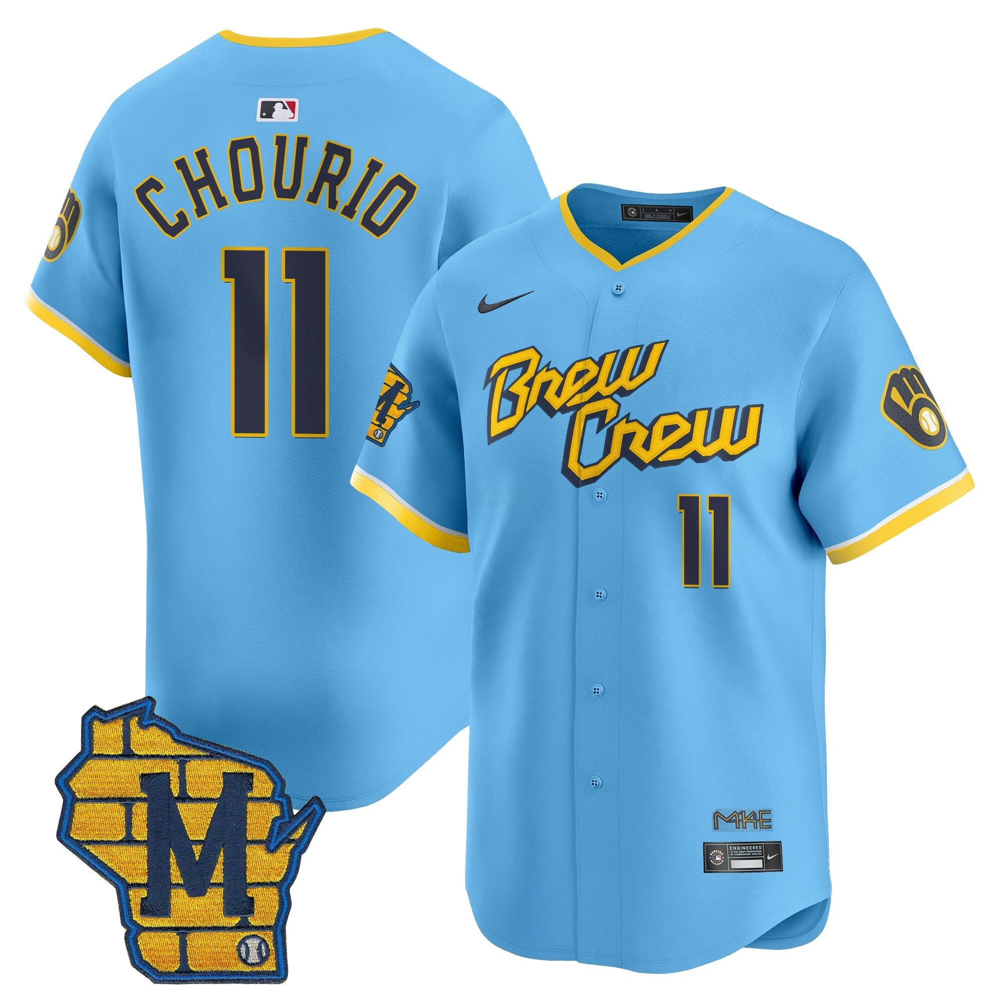 Camisa MLB Men’s Milwaukee Home Patch Vapor Premier Limited Jersey
