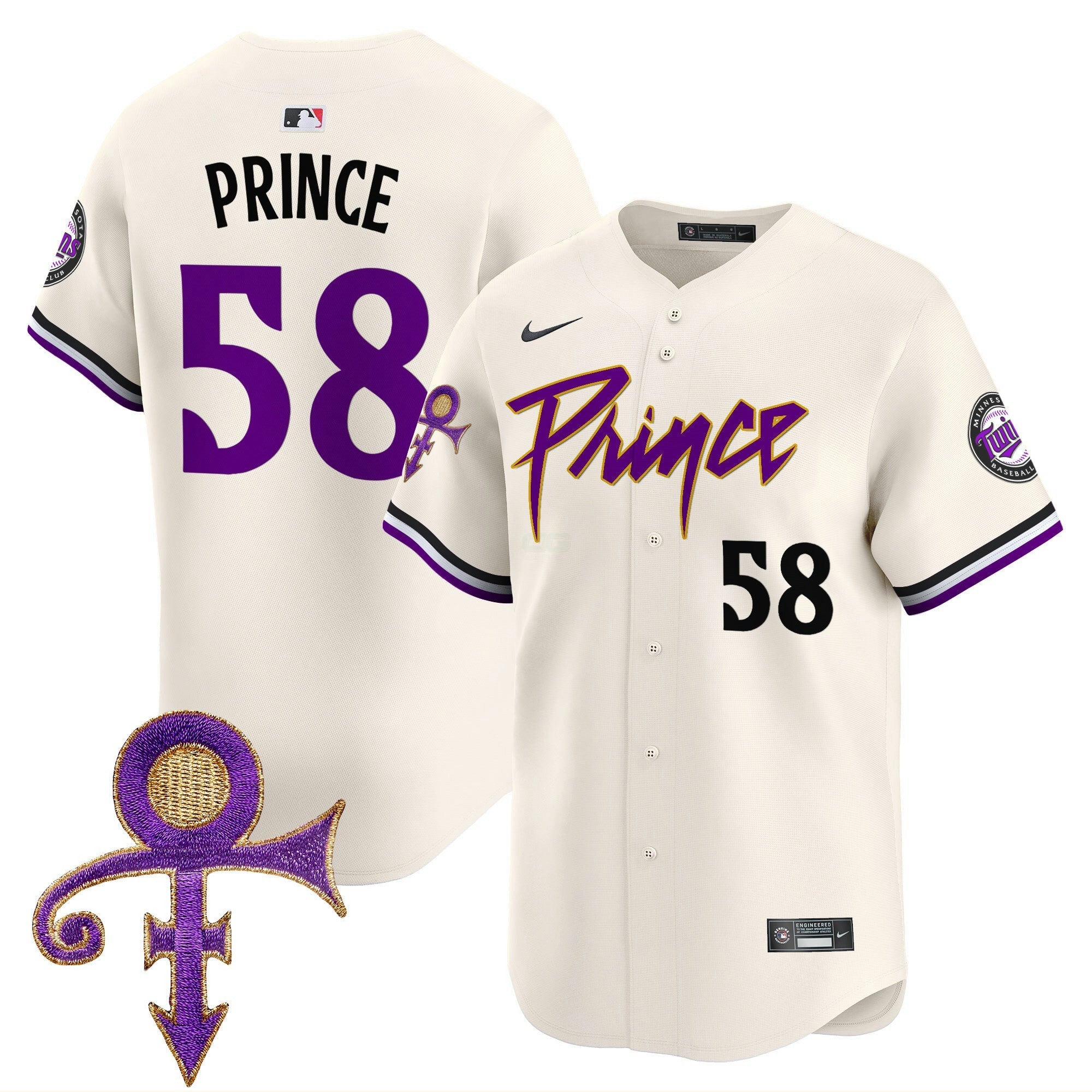Camisa MLB Men’s Minnesota Prince Patch Vapor Premier Limited Jersey